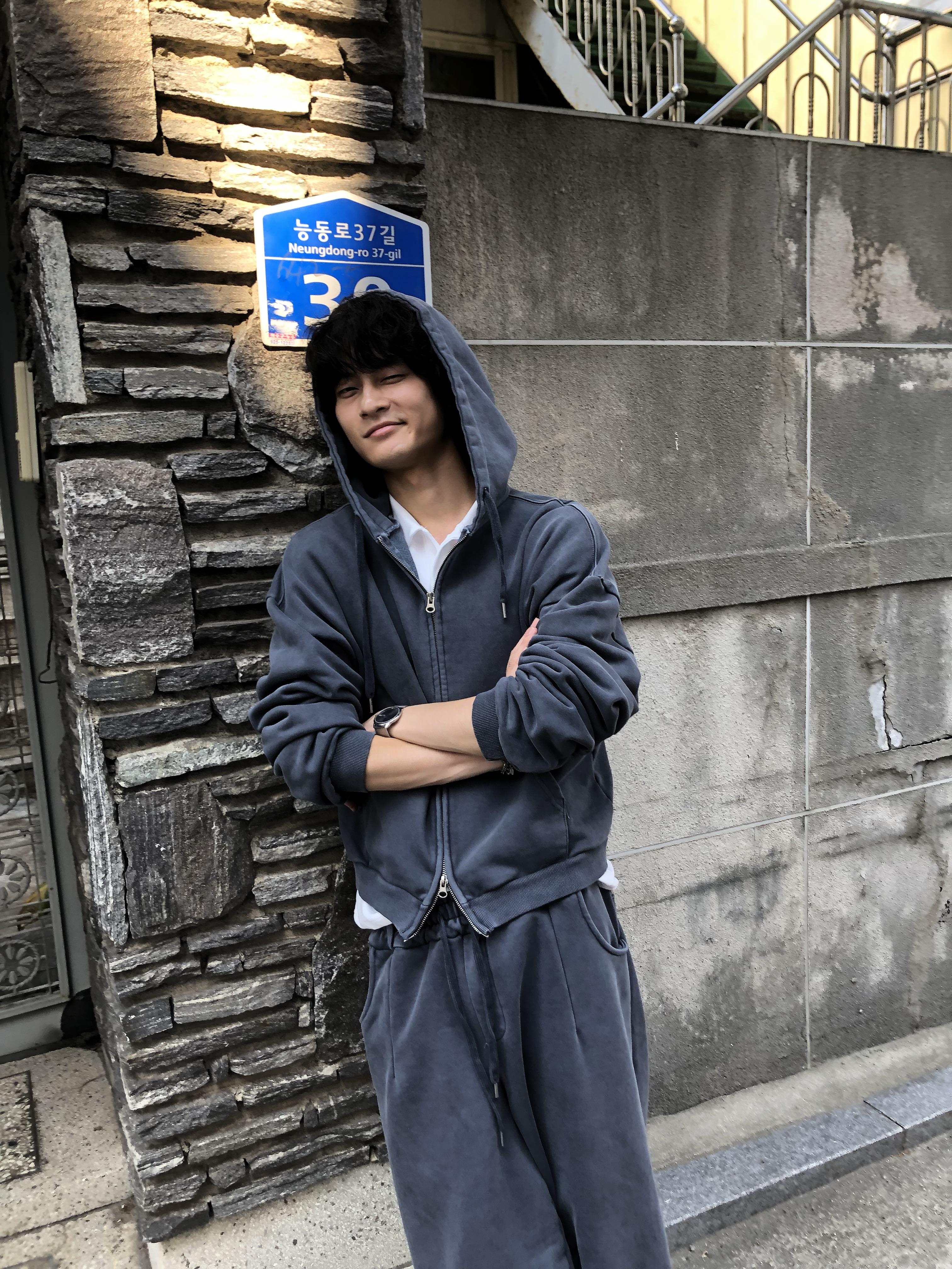 復古經典 做舊刷色 運動套裝 短版 連帽外套 - 2C5