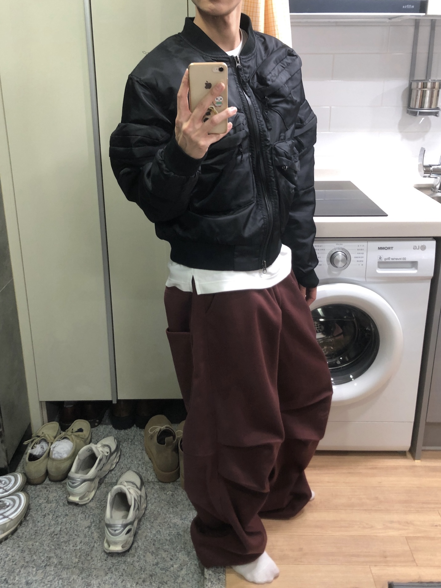 層疊口袋 降落傘 空氣棉 寬版棉褲 - 4C4