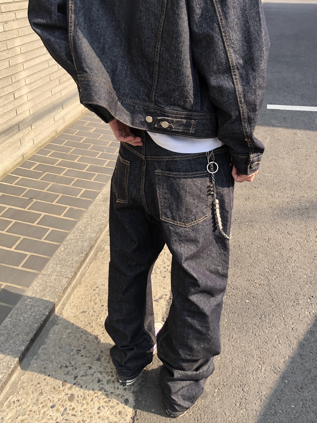 歐美 高街經典 修身直筒 牛仔褲 (set - up) - 1C16