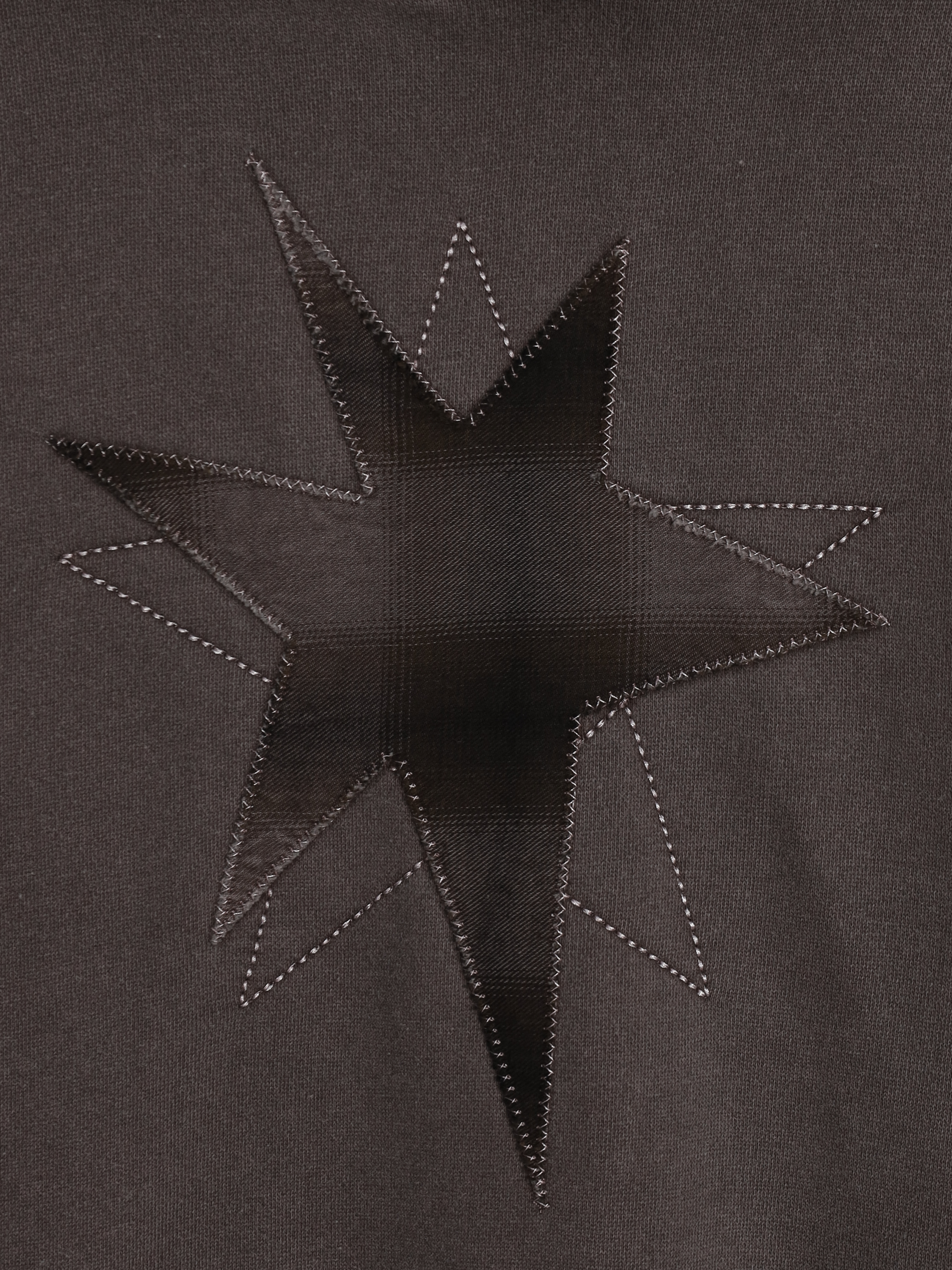 不規則星形 高質感刺繡 水洗帽T 長袖 - 3C19