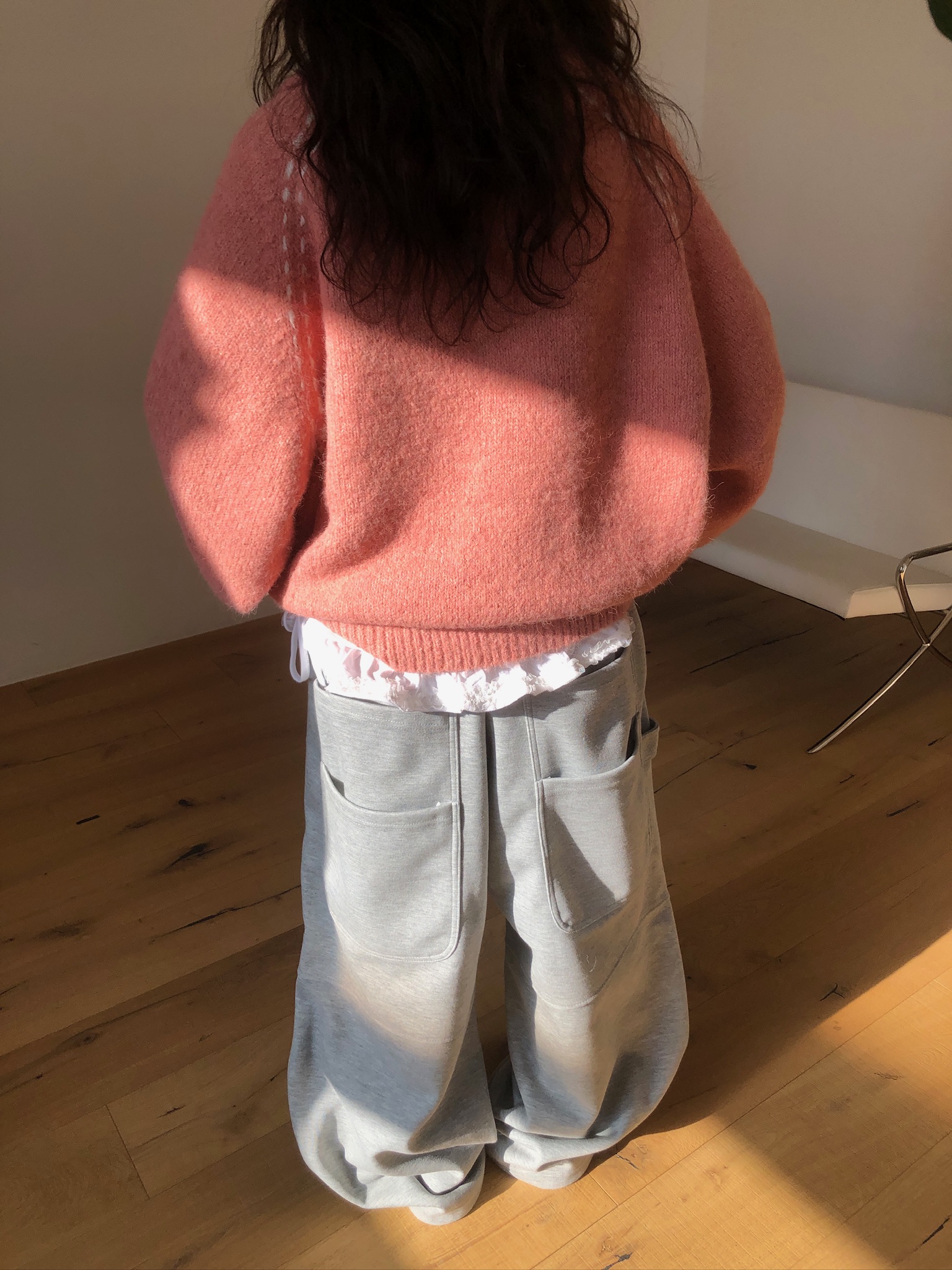 層疊口袋 降落傘 空氣棉 寬版棉褲 - 4C14