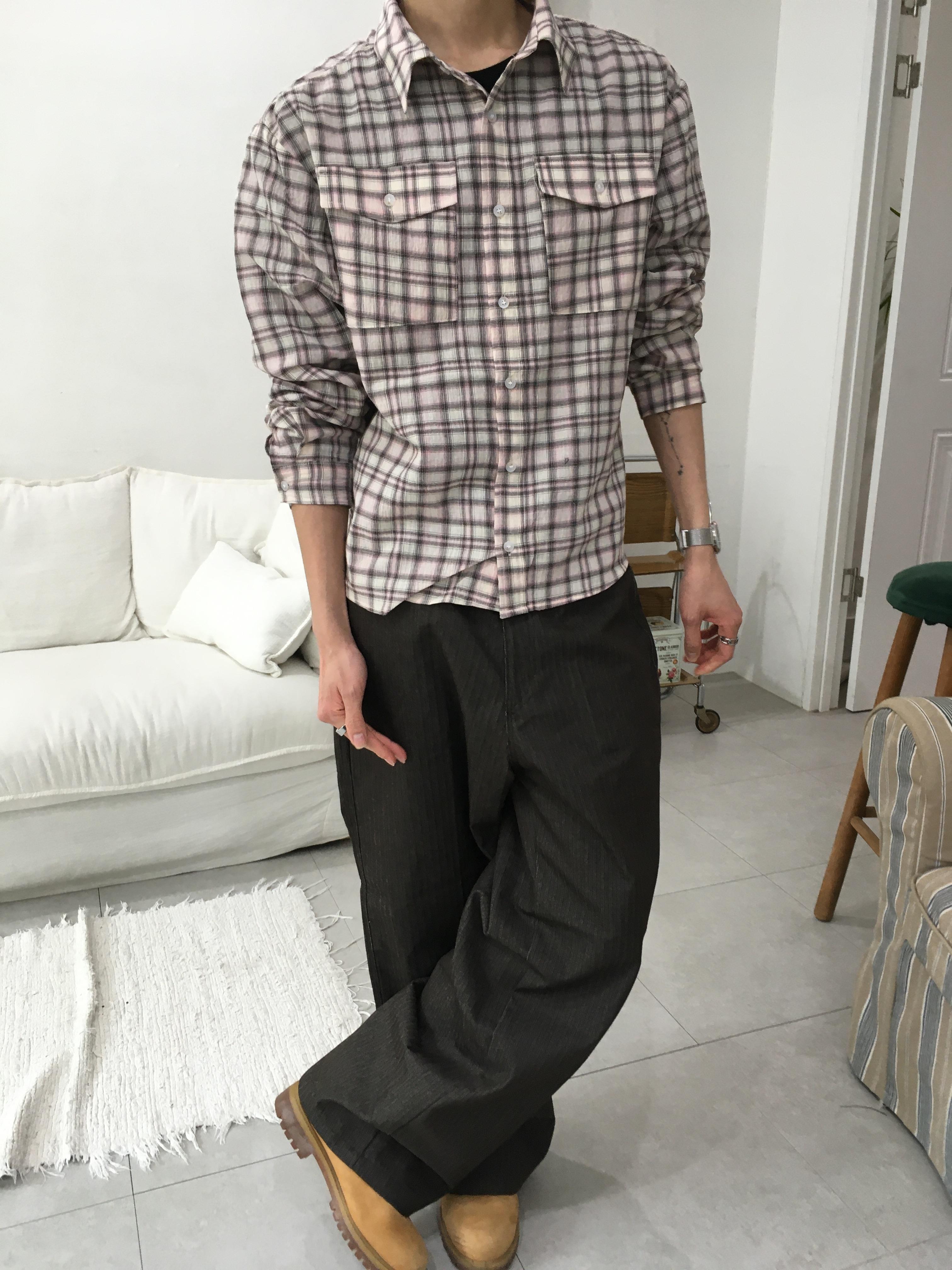 人字紋 小貼片刺繡 寬版直筒 原牛褲 - 3C10