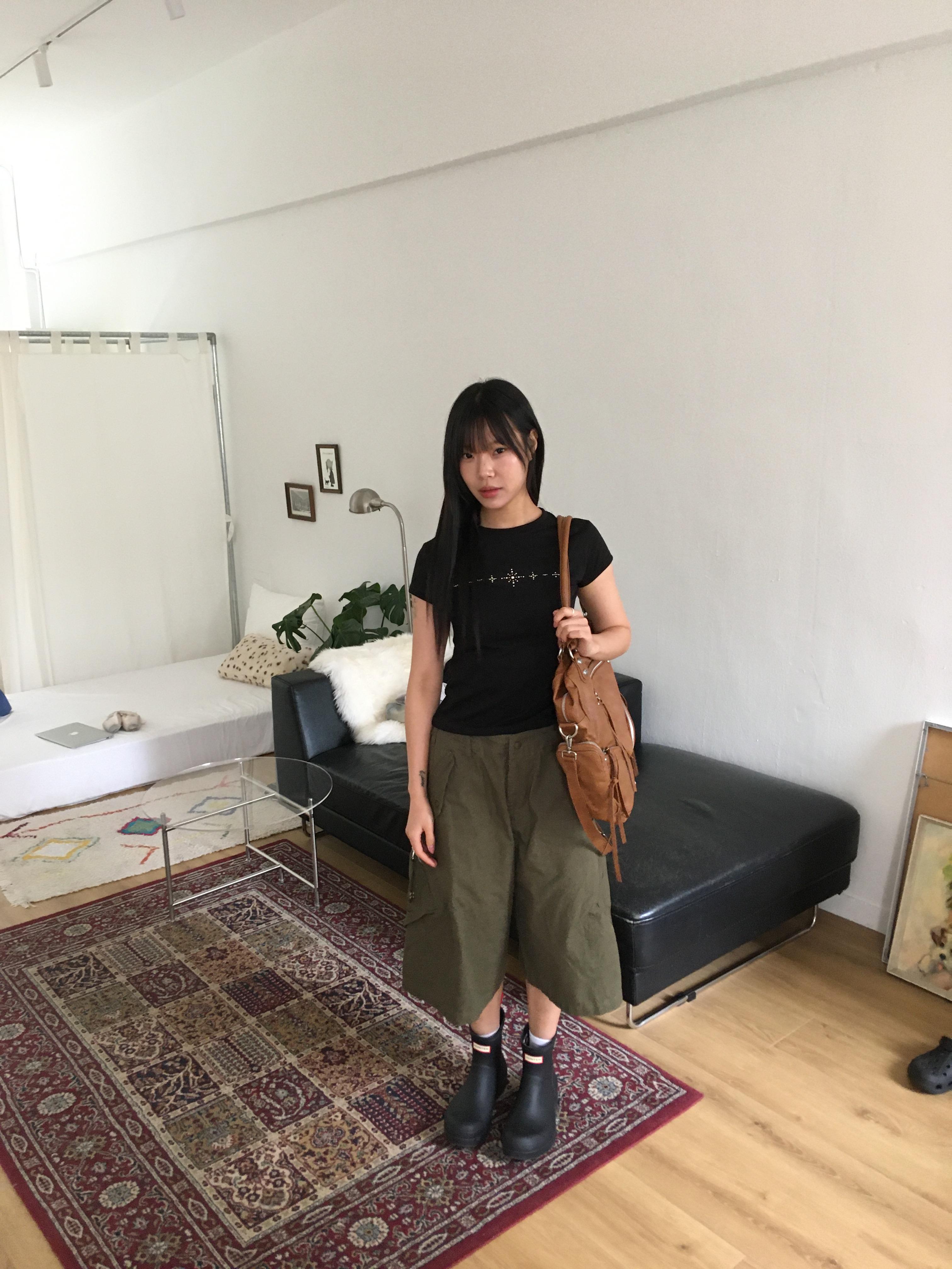 復古街頭 類尼龍 夏季清爽 斜口袋 工裝短褲 - 3C12