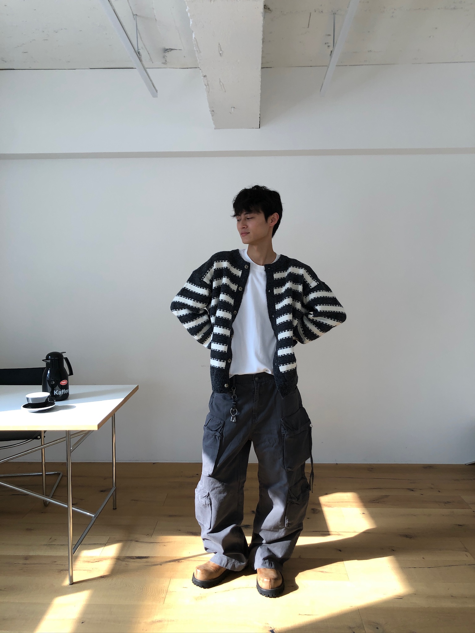 韓系街頭 立體工裝 多重大口袋 寬褲 - 3C11