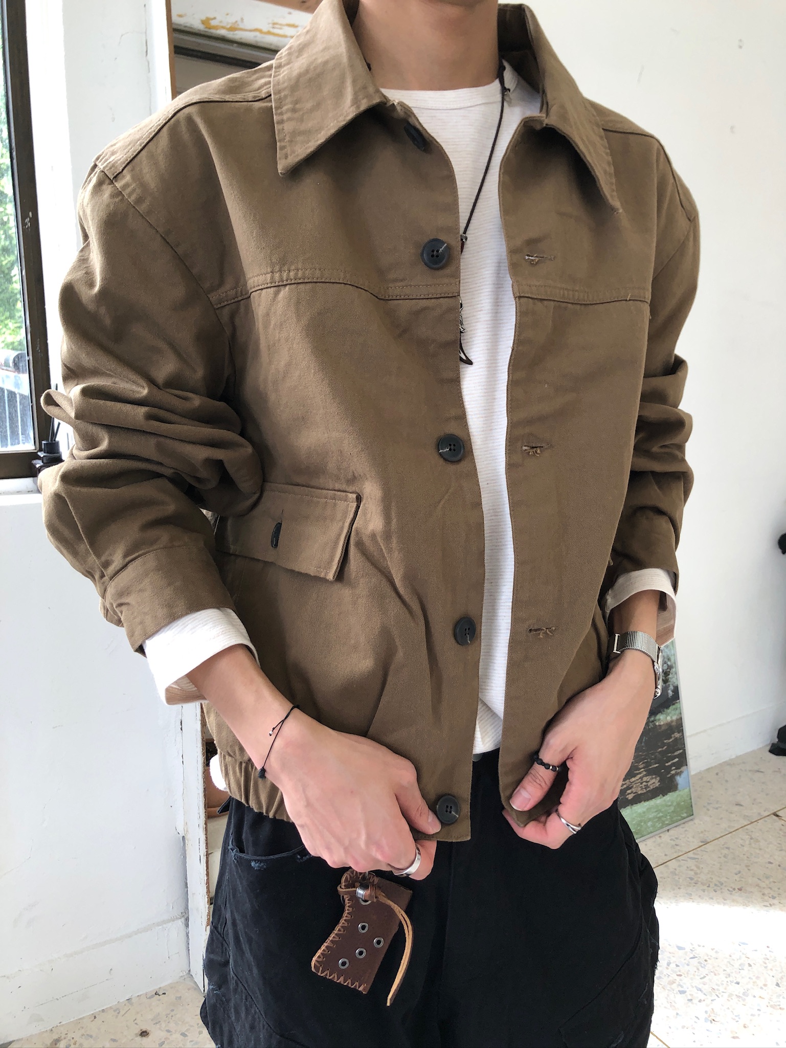 歐美休閒 高級系列 顯肩寬 短版 夾克 - 2C8