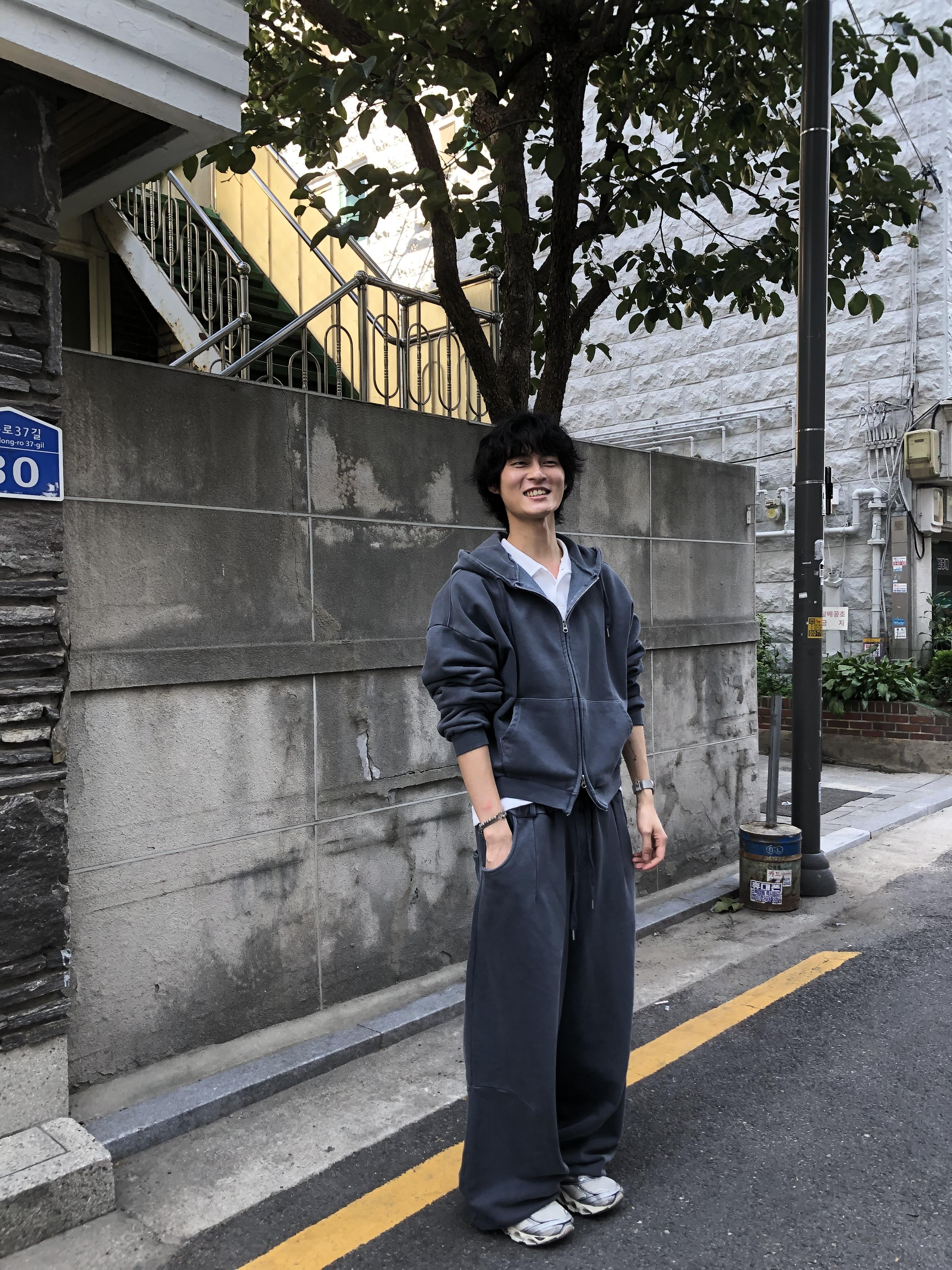 復古經典 做舊刷色 運動套裝 短版 連帽外套 - 2C17