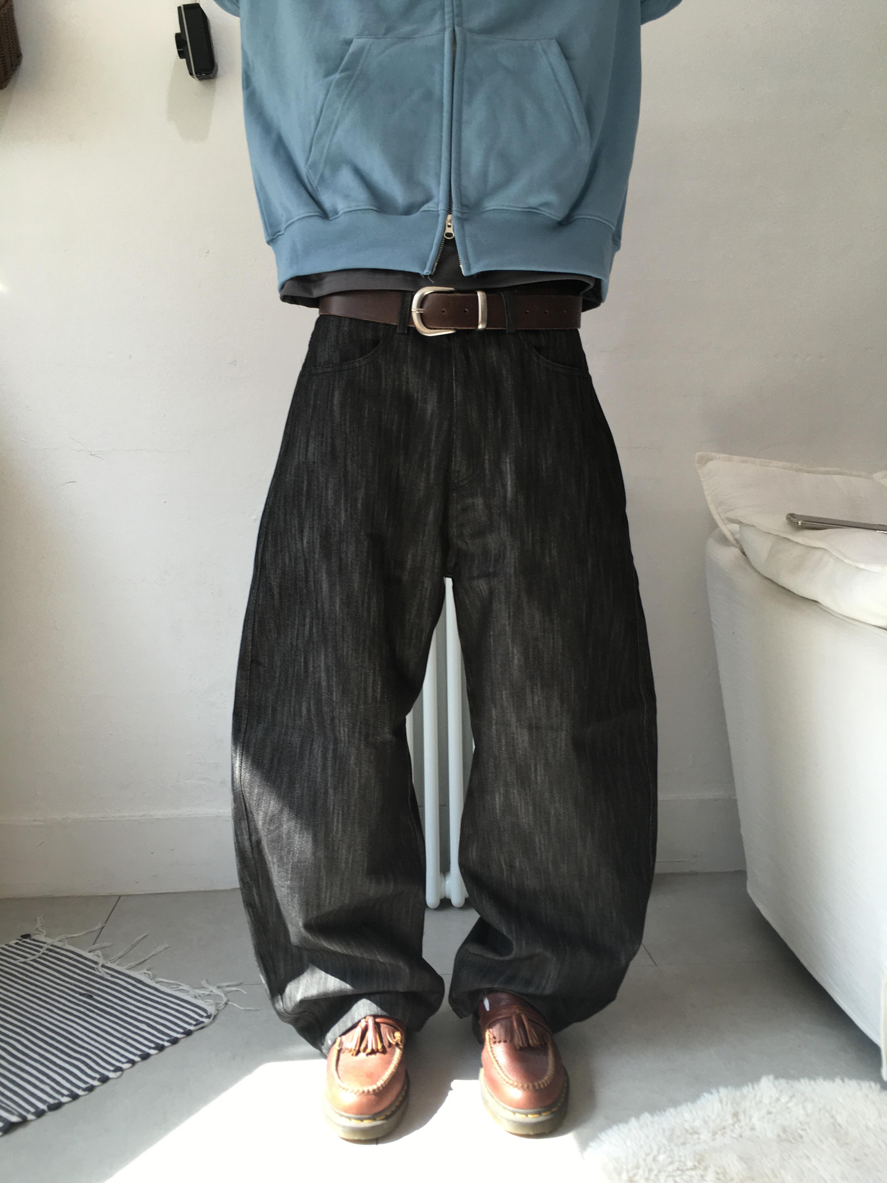 雲朵刺繡 渲染設計 牛仔寬褲 - 2C18