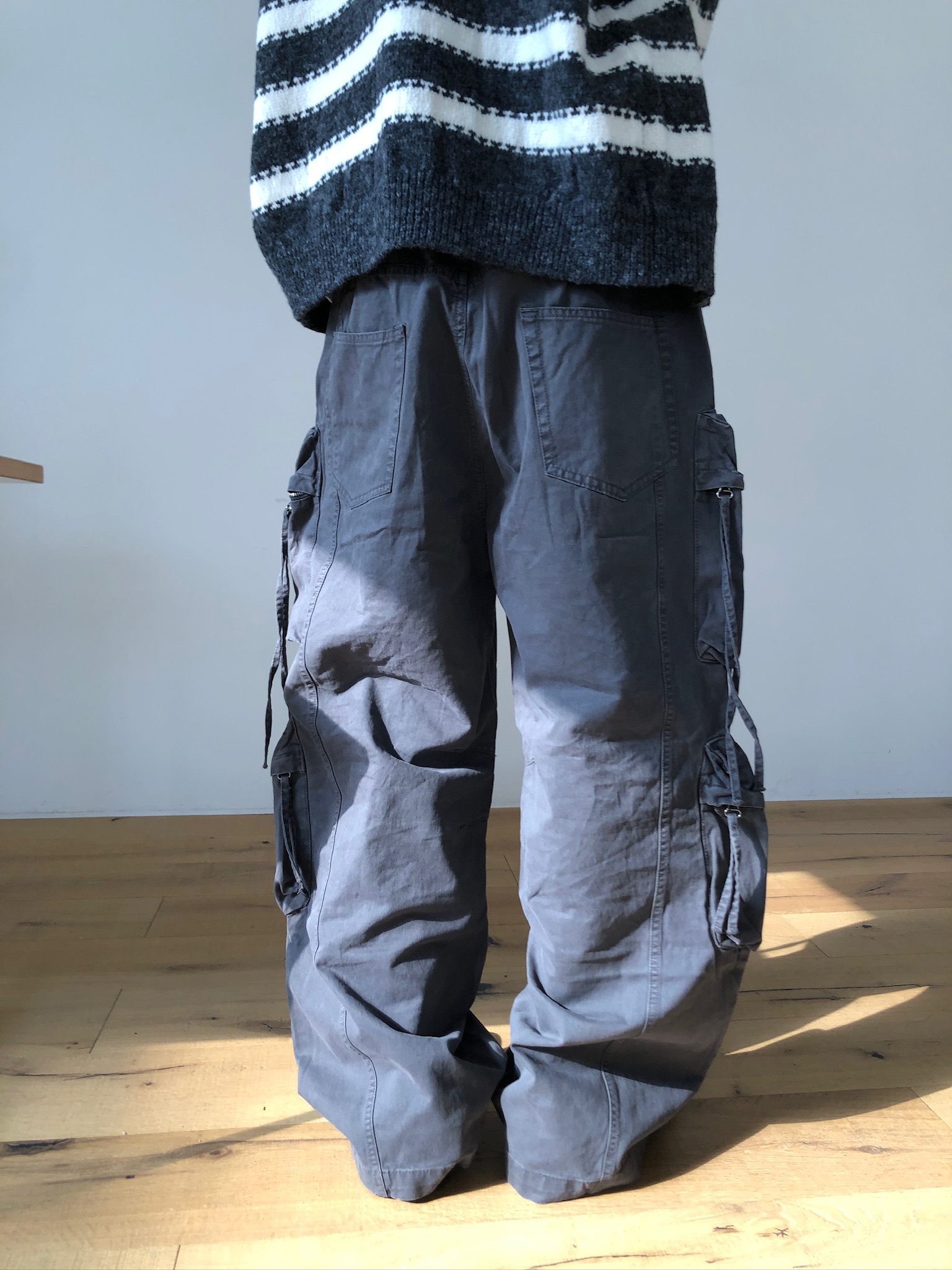 韓系街頭 立體工裝 多重大口袋 寬褲 - 3C5