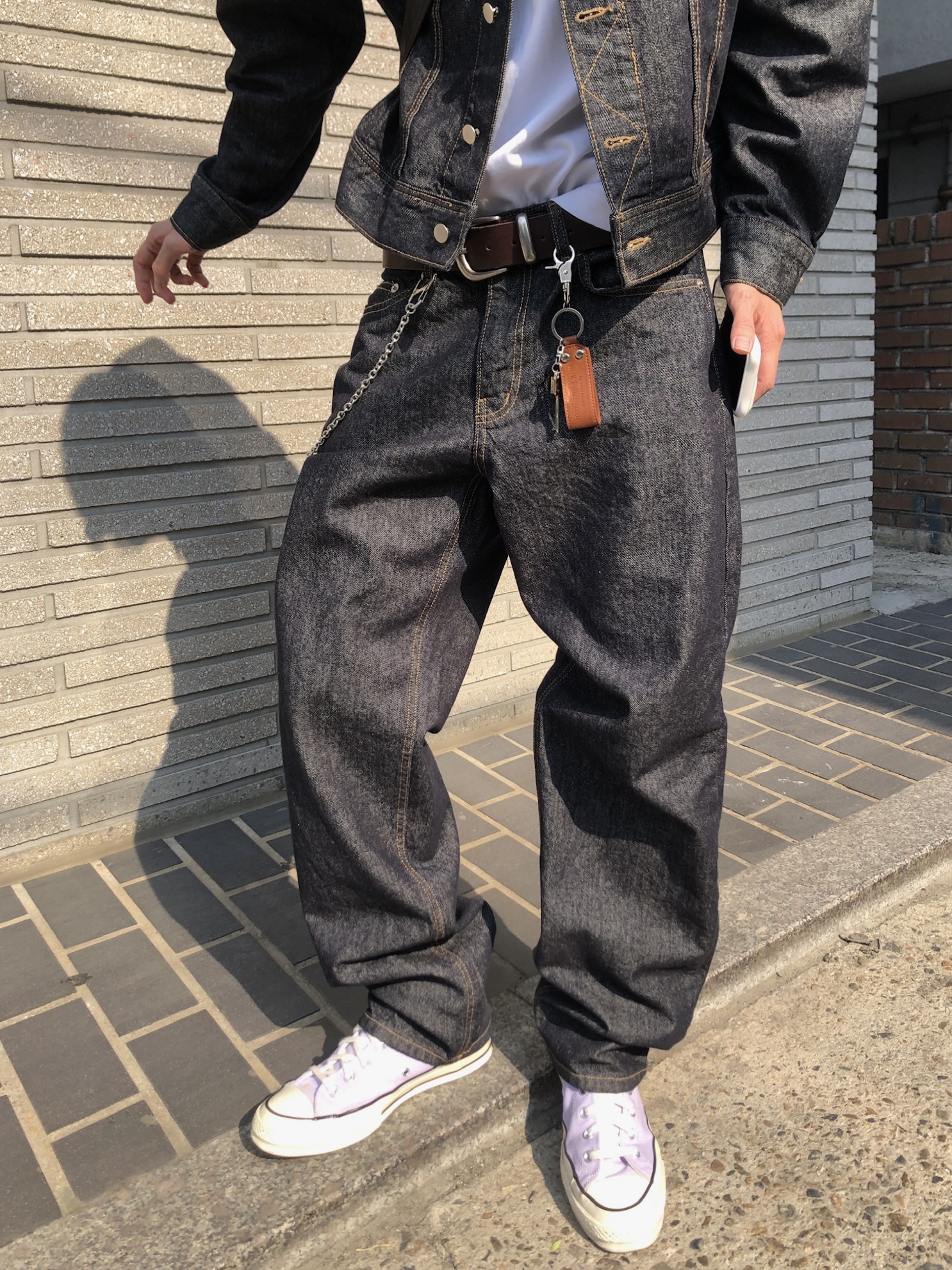 歐美 高街經典 修身直筒 牛仔褲 (set - up) - 1C6