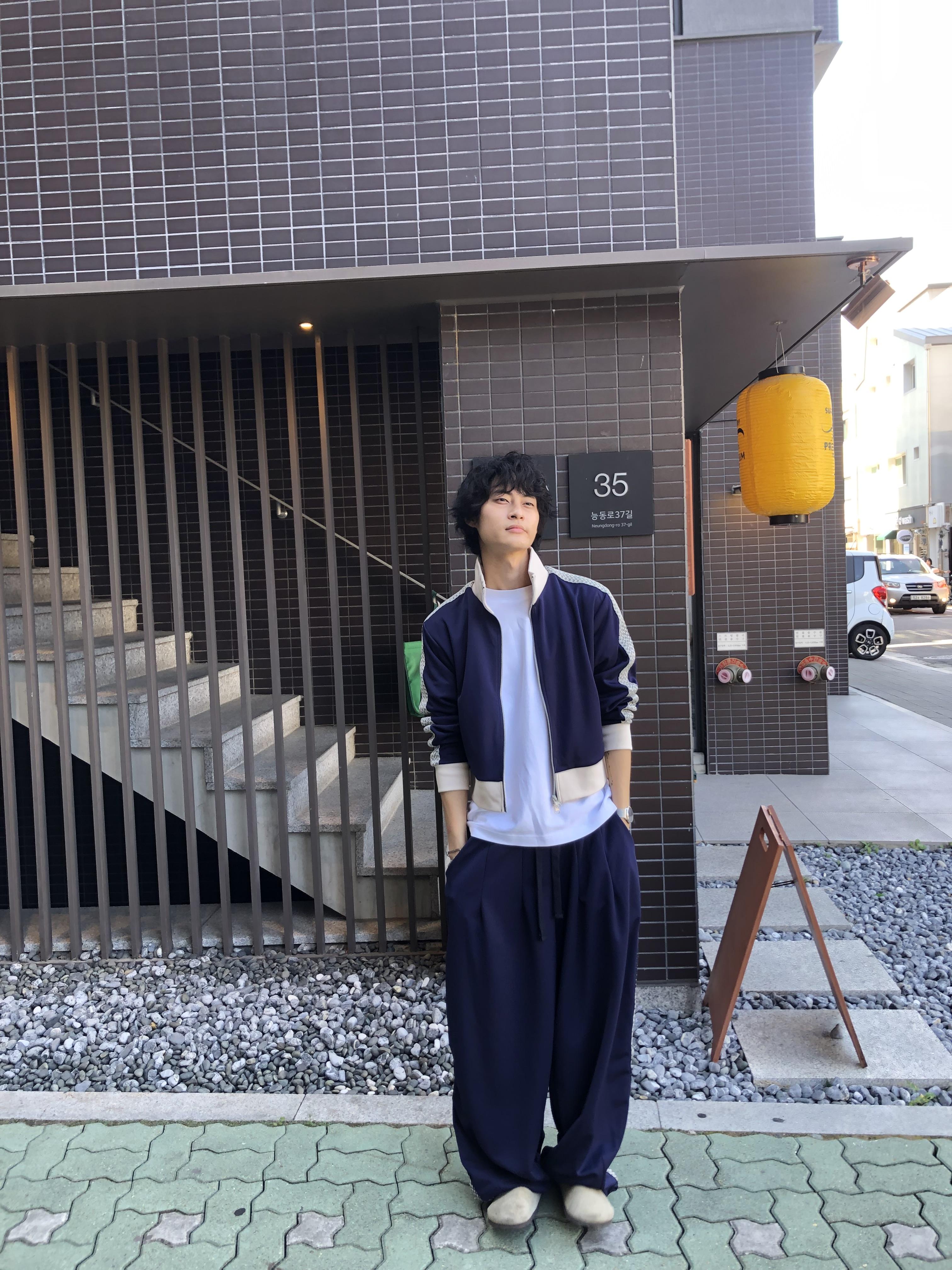 印地安格紋 文藝感 運動配色套裝 寬版 長褲 - 3C20