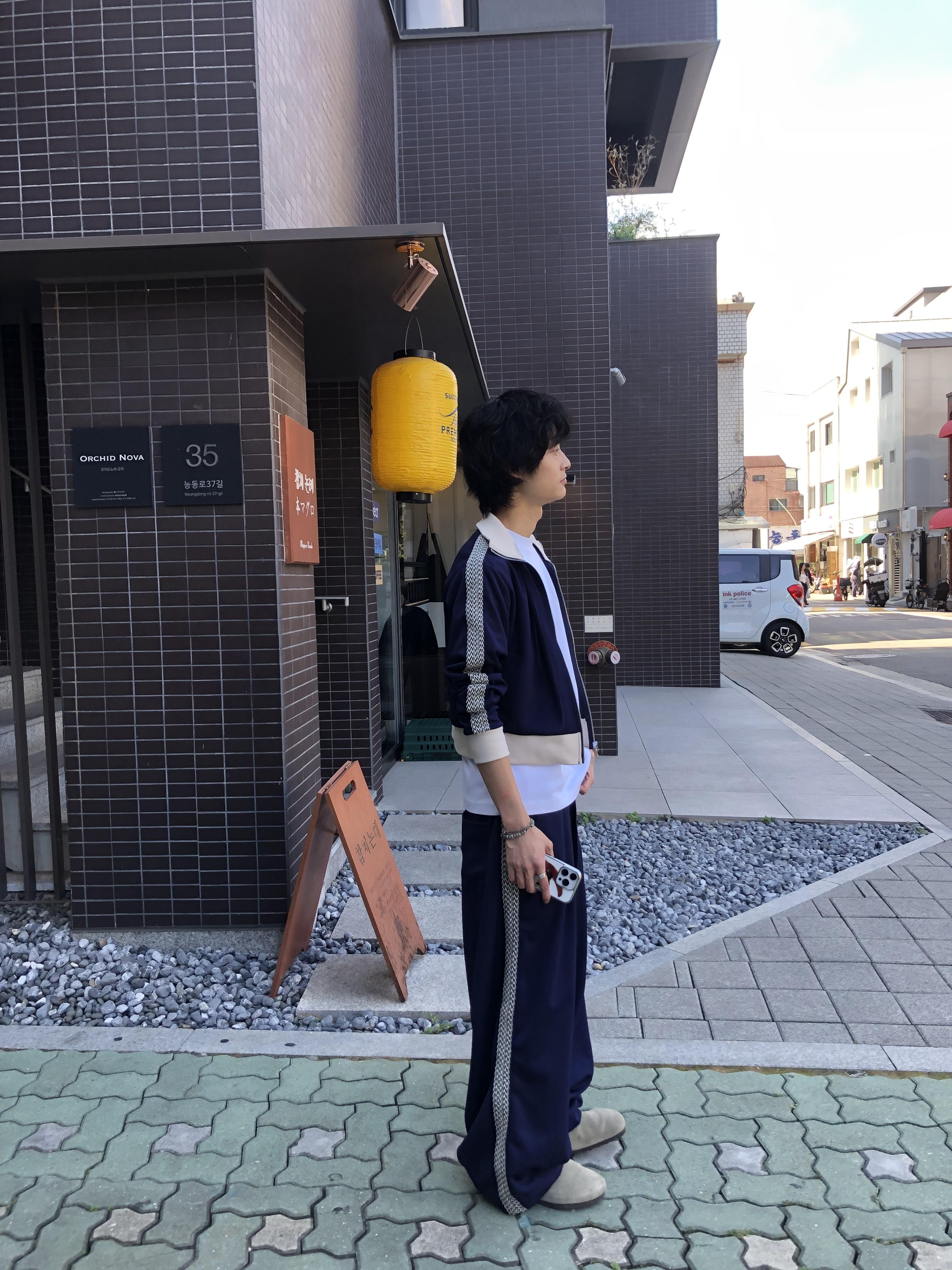 印地安格紋 文藝感 運動配色套裝 寬版 長褲 - 3C18