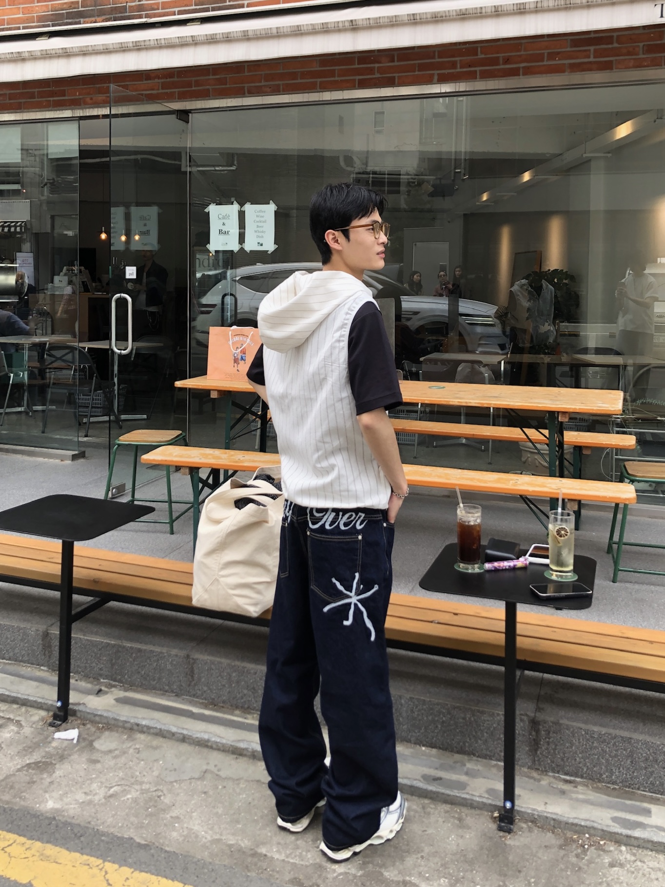 Carry Over 上流巴黎 手工刺繡 牛仔 直筒微寬褲 - 3C21