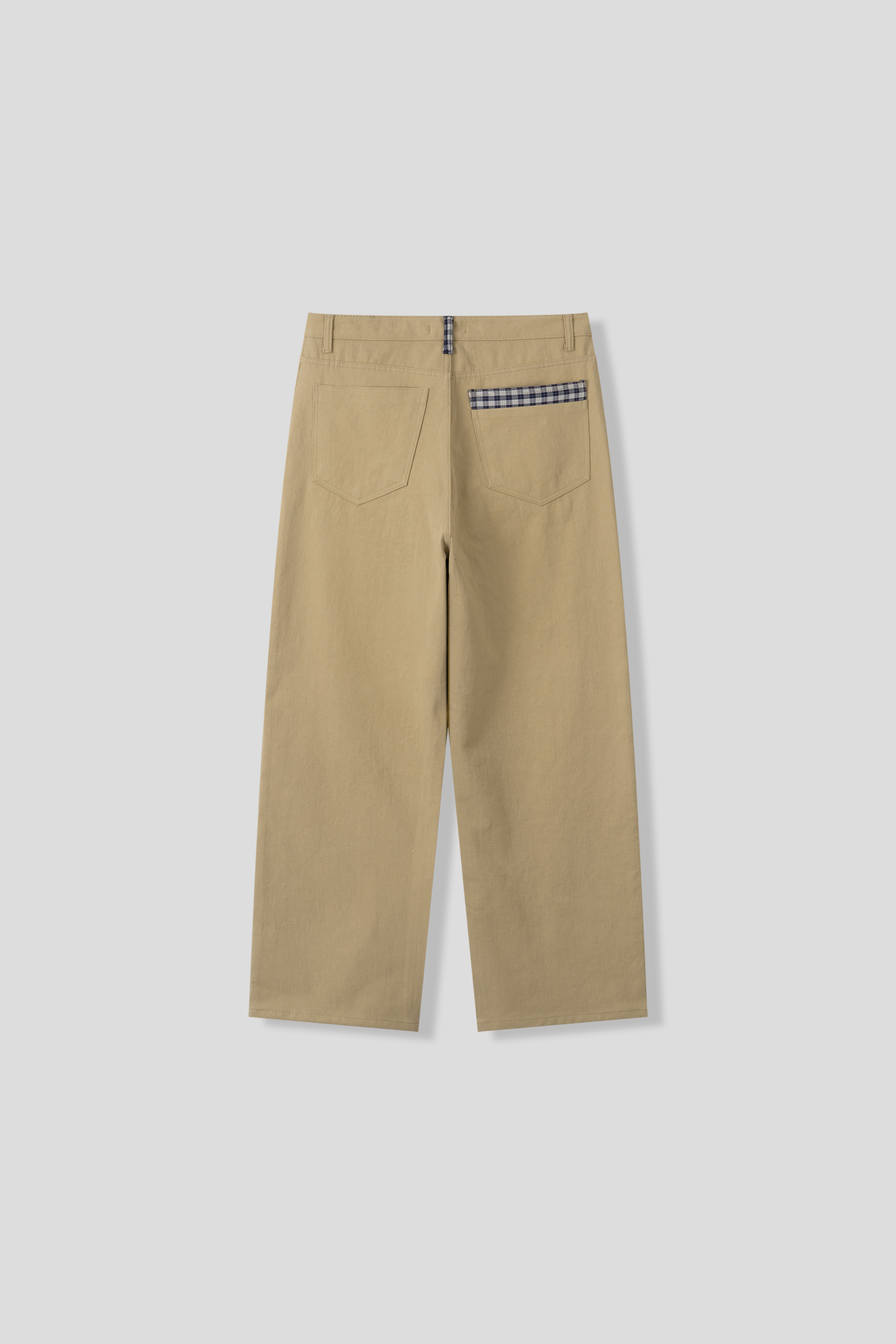 日系街頭 畫龍點睛 格紋設計 微寬褲 - 2C21