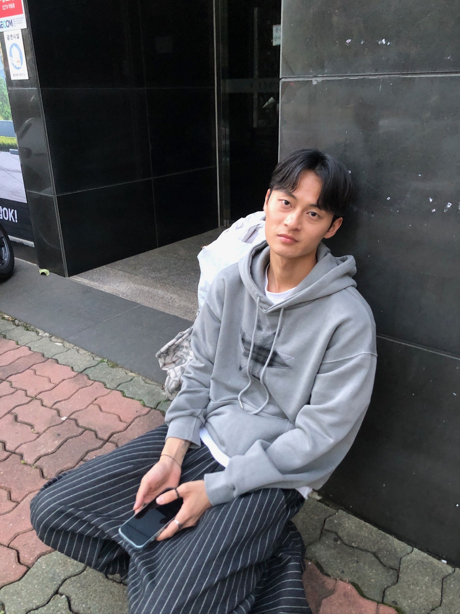 不規則星形 高質感刺繡 水洗帽T 長袖 - 3C15