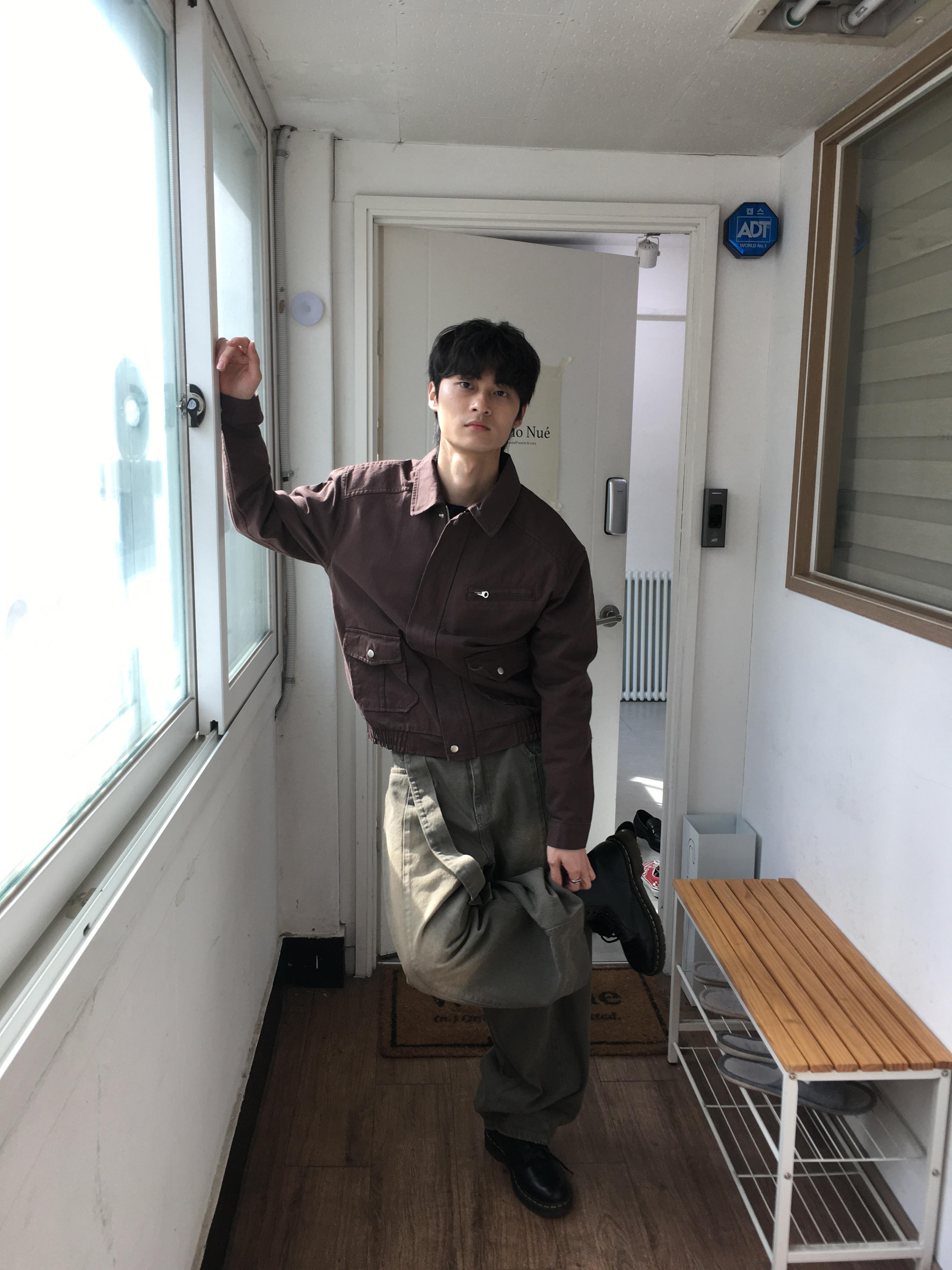 歐美經典款 雙口袋 微短版 牛津夾克 - 3C12