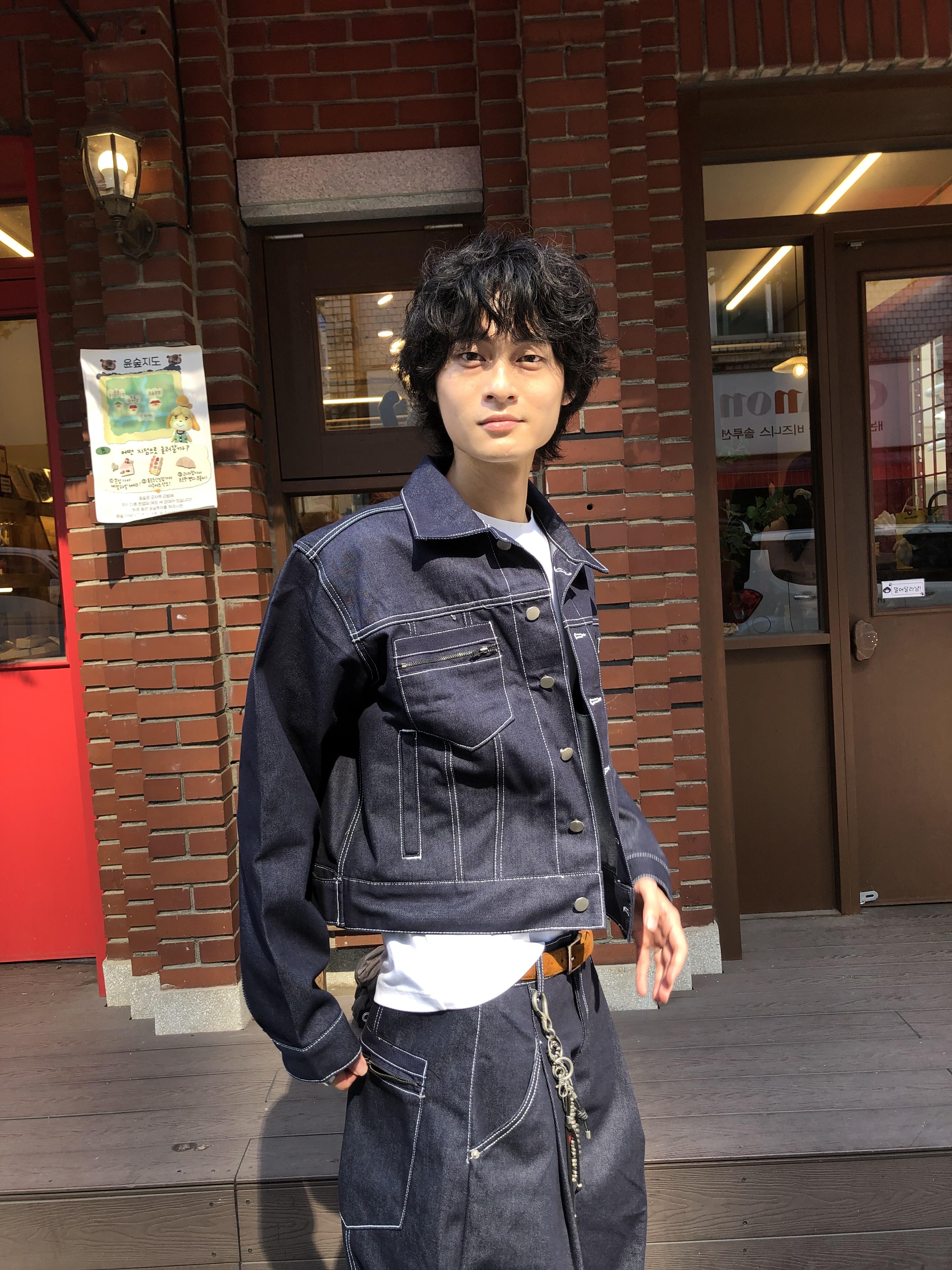 美式街頭 獨特縫線 牛仔套裝 短版 外套 - 2C1
