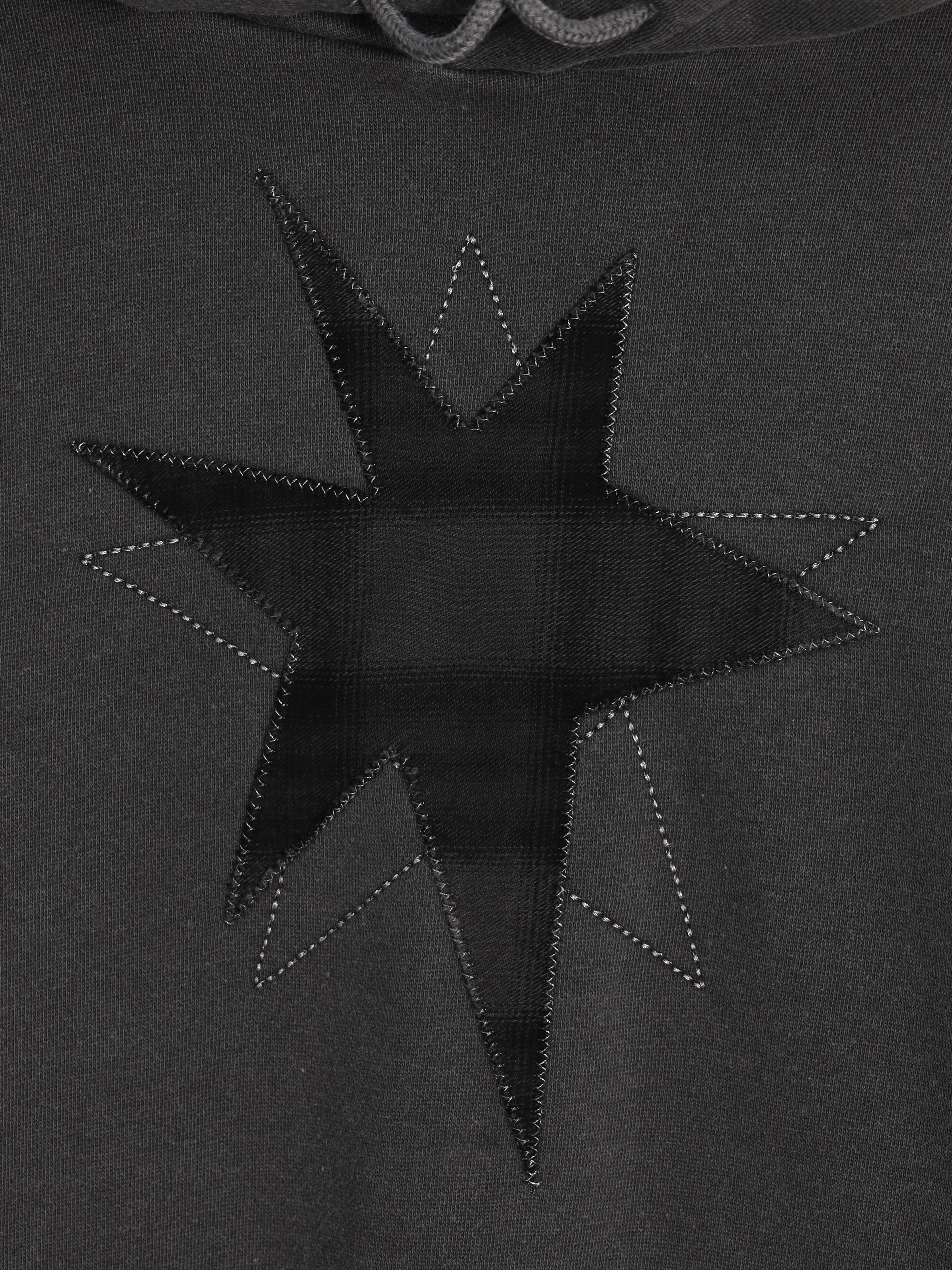 不規則星形 高質感刺繡 水洗帽T 長袖 - 3C20