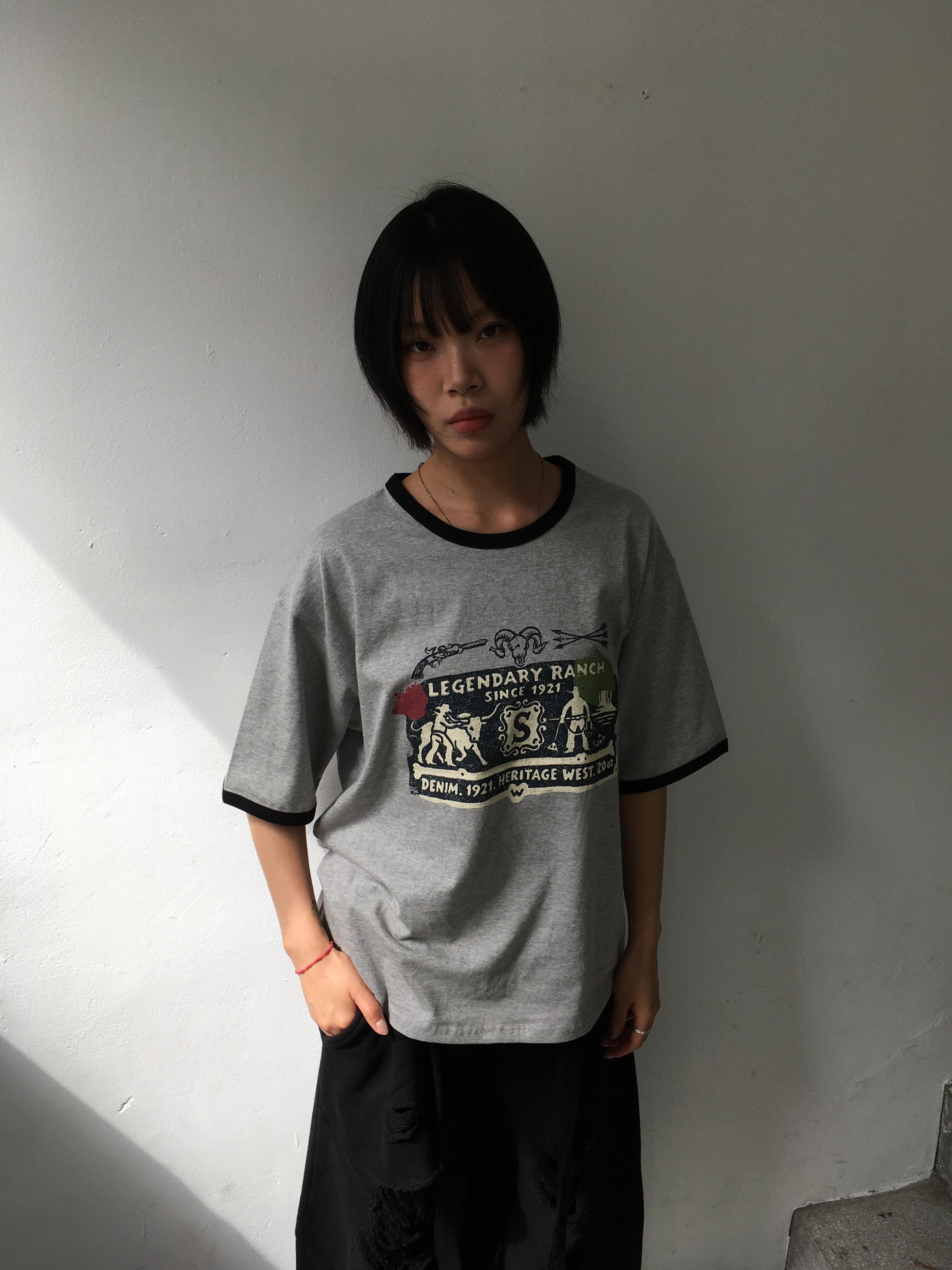西部牛仔 復古王者 配色細節 短版 短袖 - 3C4
