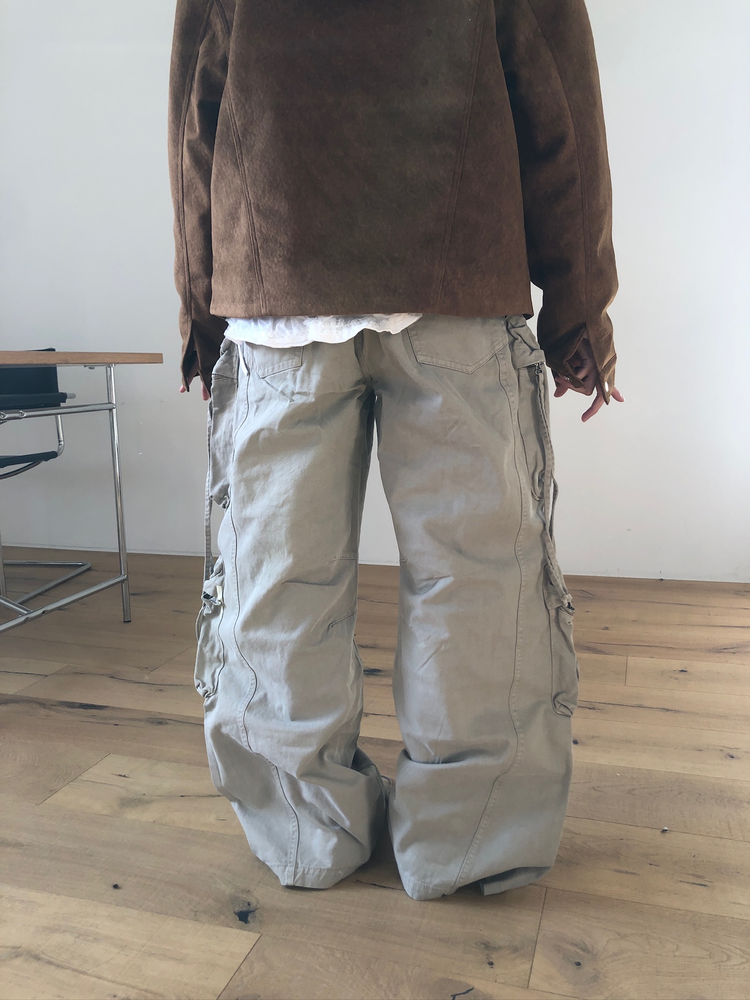 韓系街頭 立體工裝 多重大口袋 寬褲 - 3C6