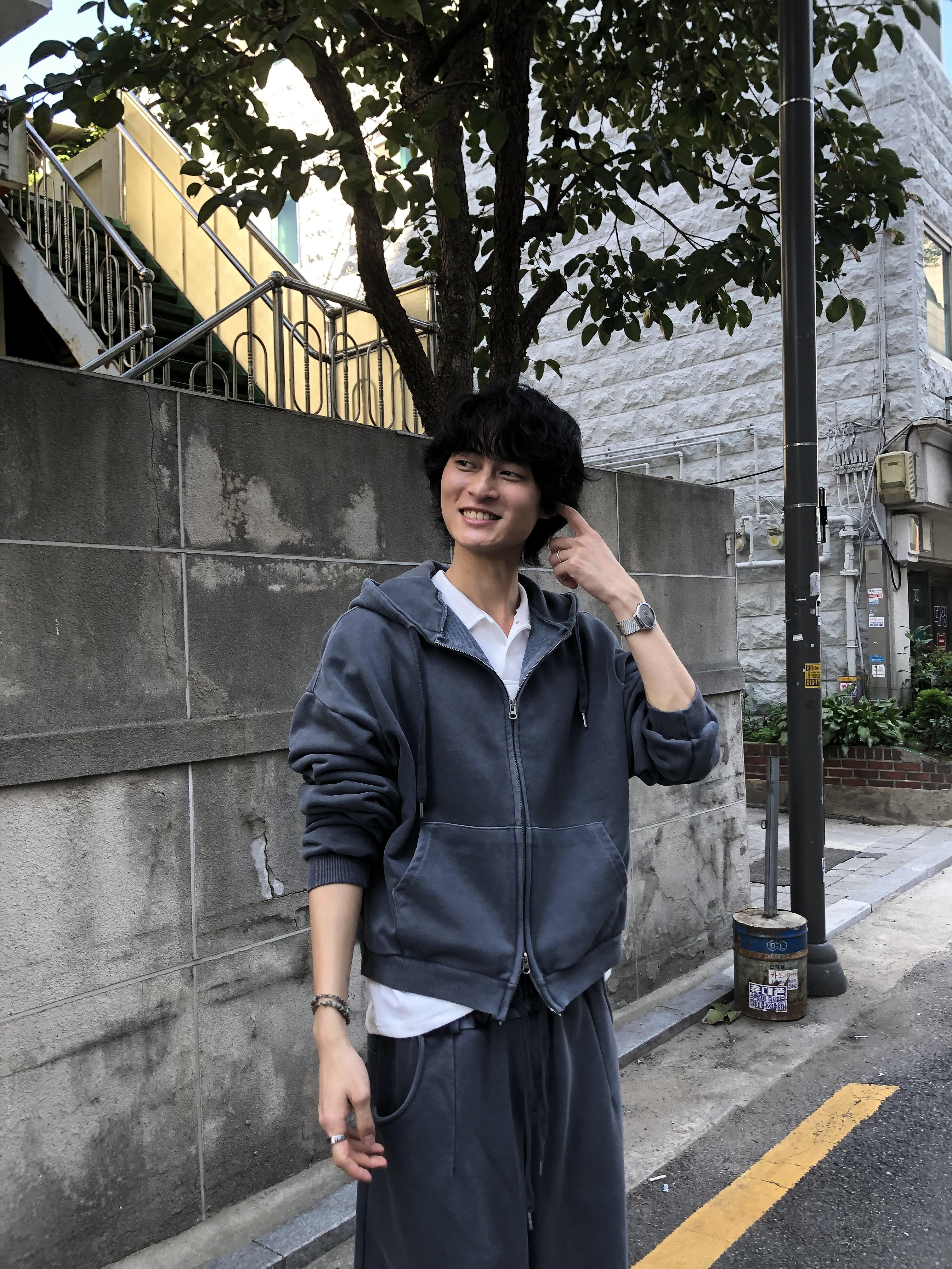 復古經典 做舊刷色 運動套裝 短版 連帽外套 - 2C9