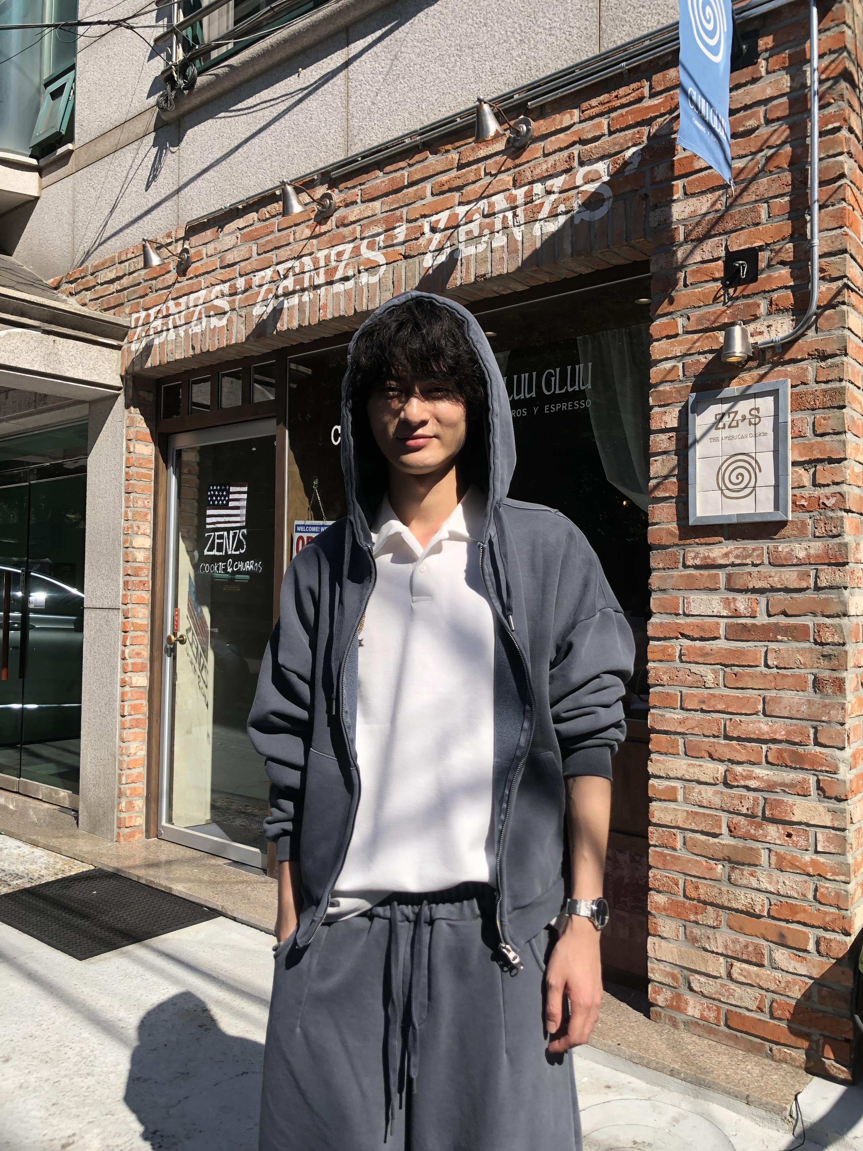 復古經典 做舊刷色 運動套裝 短版 連帽外套 - 2C7
