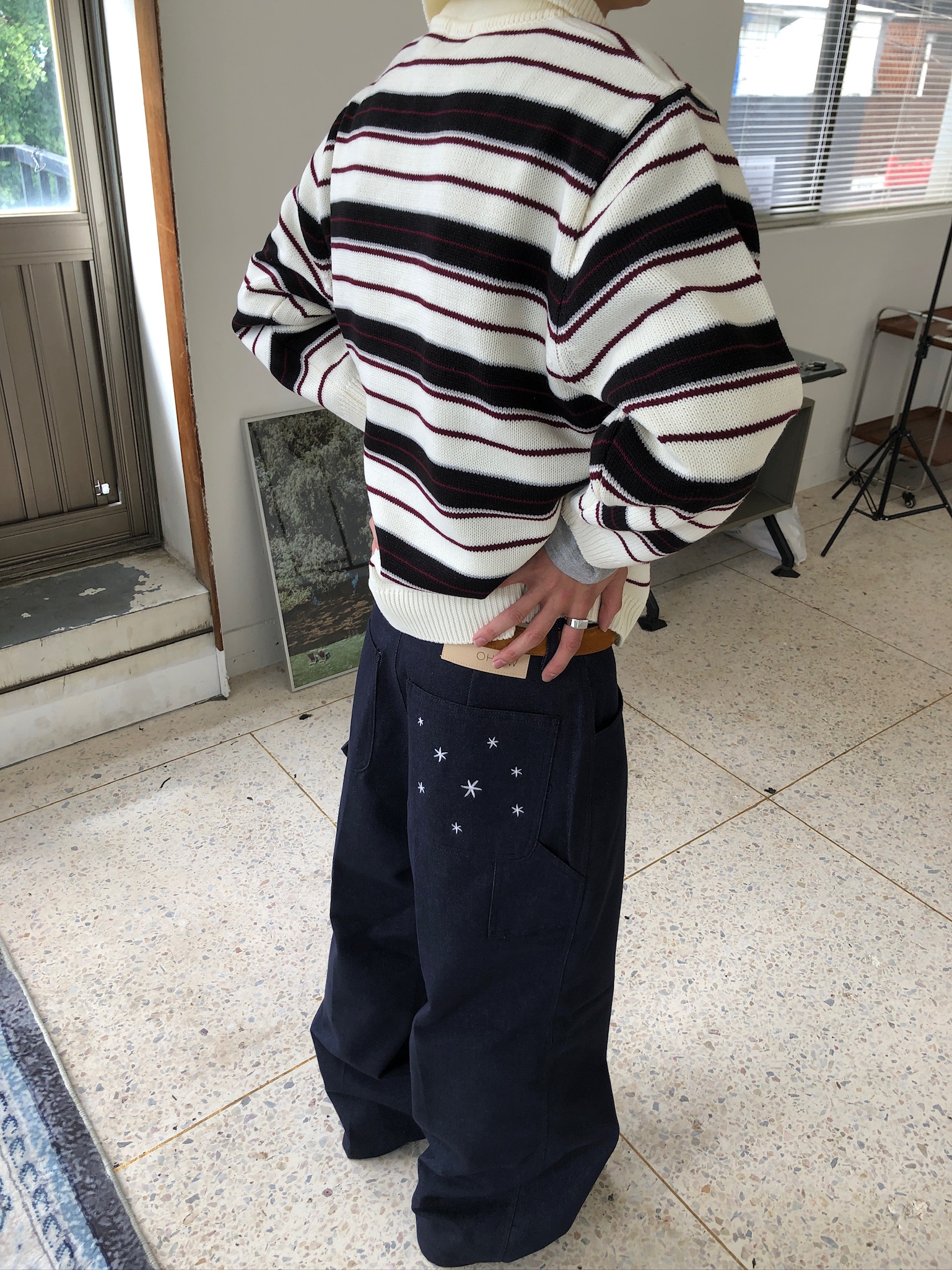 倫敦街頭 星辰大海 高級印染 原牛 寬褲 - 1C5