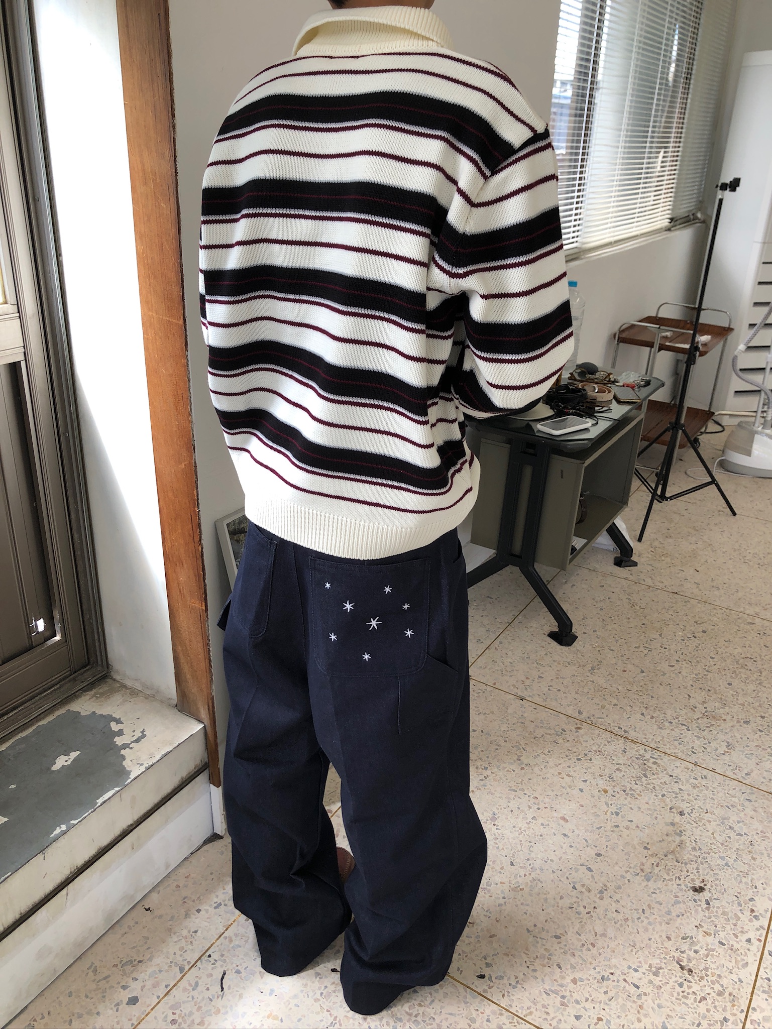 倫敦街頭 星辰大海 高級印染 原牛 寬褲 - 1C3