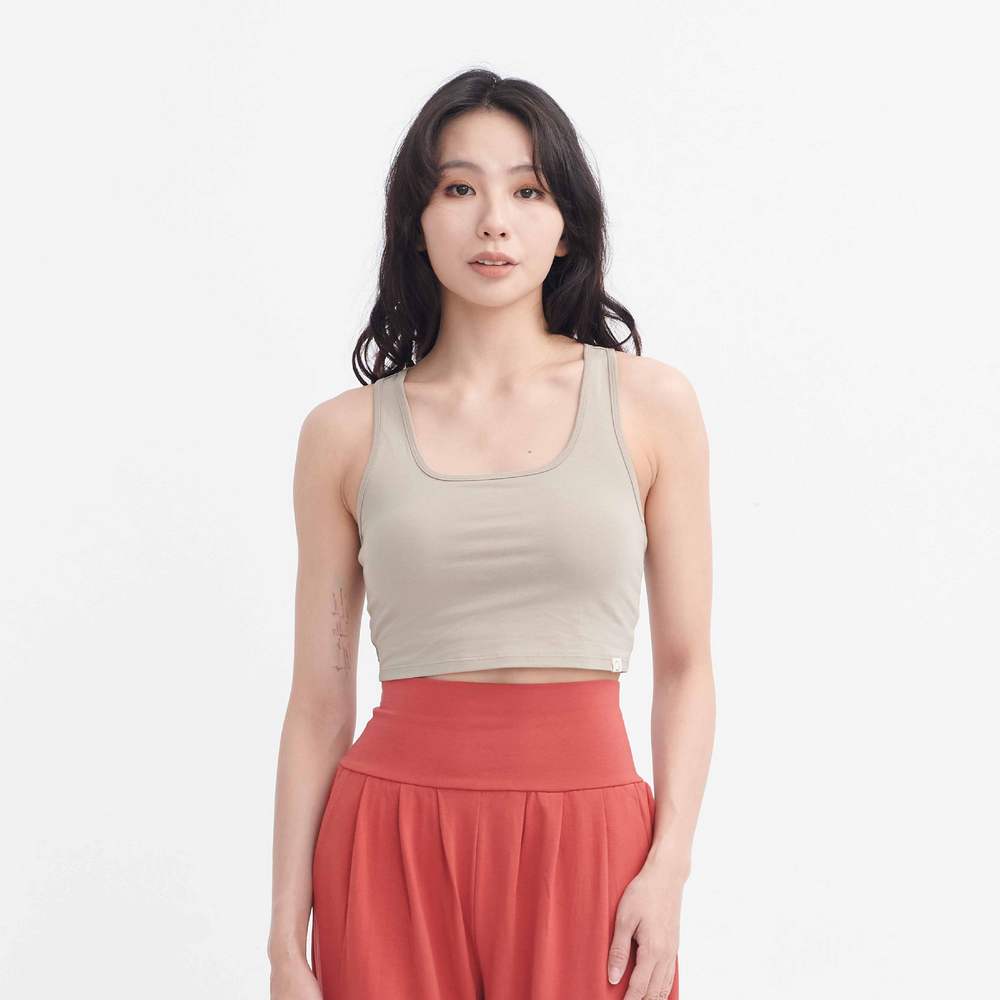 Happy yogi studio 方領瑜珈內衣 棕色 HYS004BRN