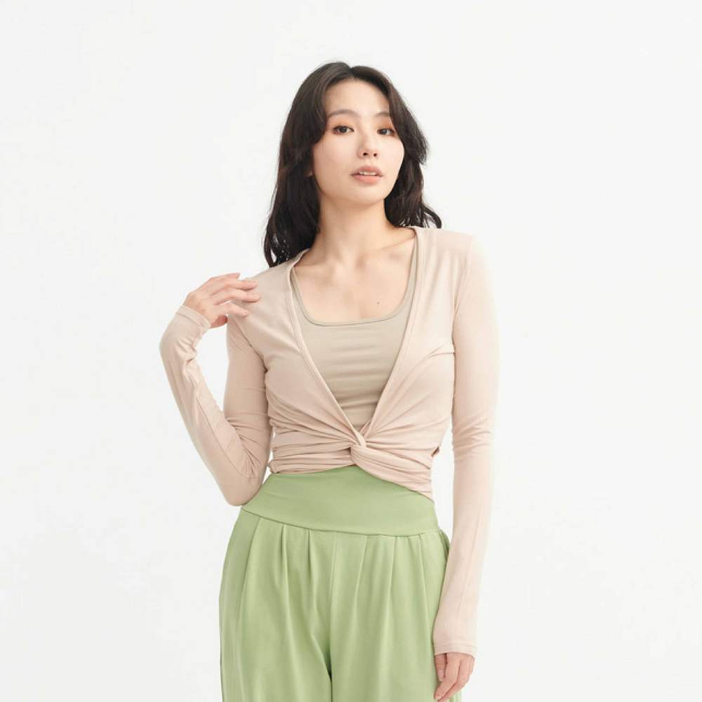 Dhyani 長袖開襟罩衫 奶茶色 CON133BEG