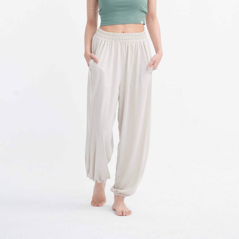 Sohamsoham 飄飄瑜珈束腳寬褲 象牙白 SOH014BEG