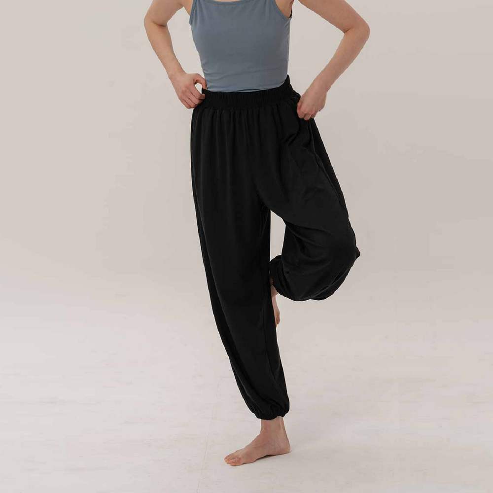 Sohamsoham 飄飄瑜珈束腳寬褲 黑色 SOH014BLK