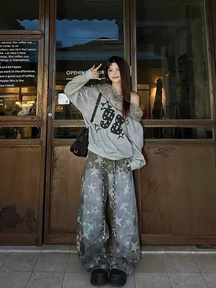 慵懶風毛絨絨一字領上衣12