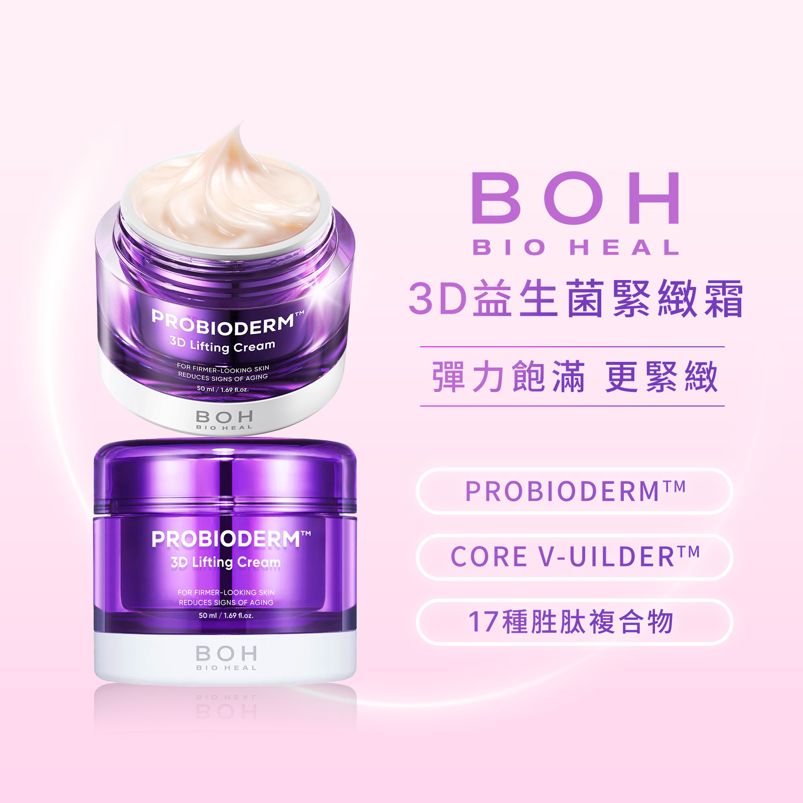 【iMeuu愛美悠】BIOHEAL BOH 3D益生菌緊緻霜(50ml x 2入)彈力 OliveYoung必買 滋潤 益生菌