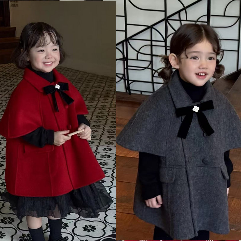 C1-105 聖誕新年硬挺呢料夾棉加厚大衣外衣