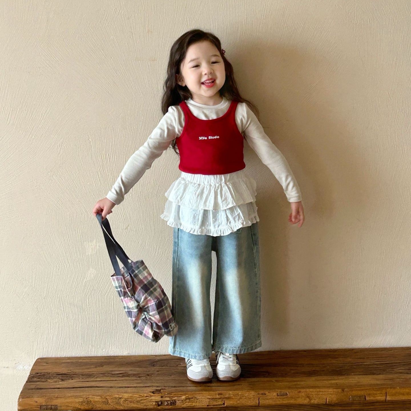 D1-022 字母印花背心+上衣兩件套裝