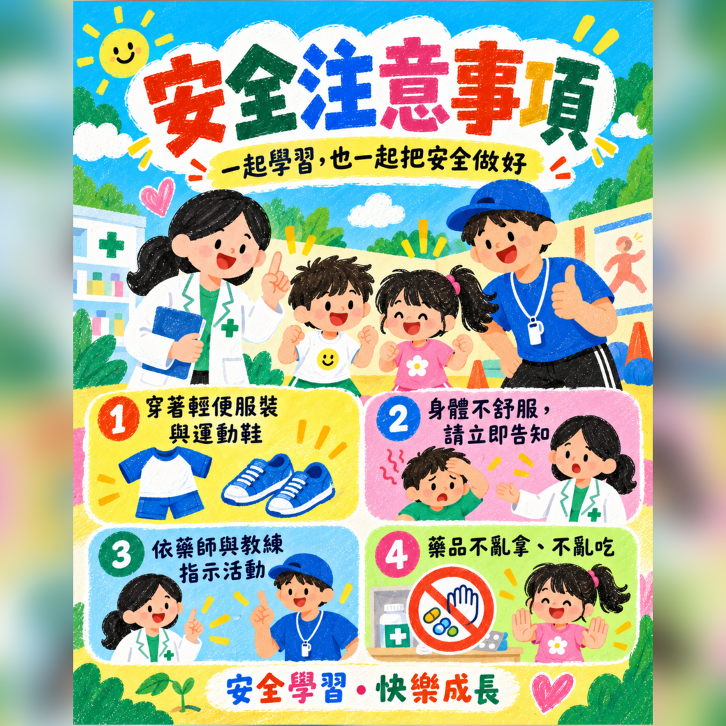 小小健康探索家安全注意事項