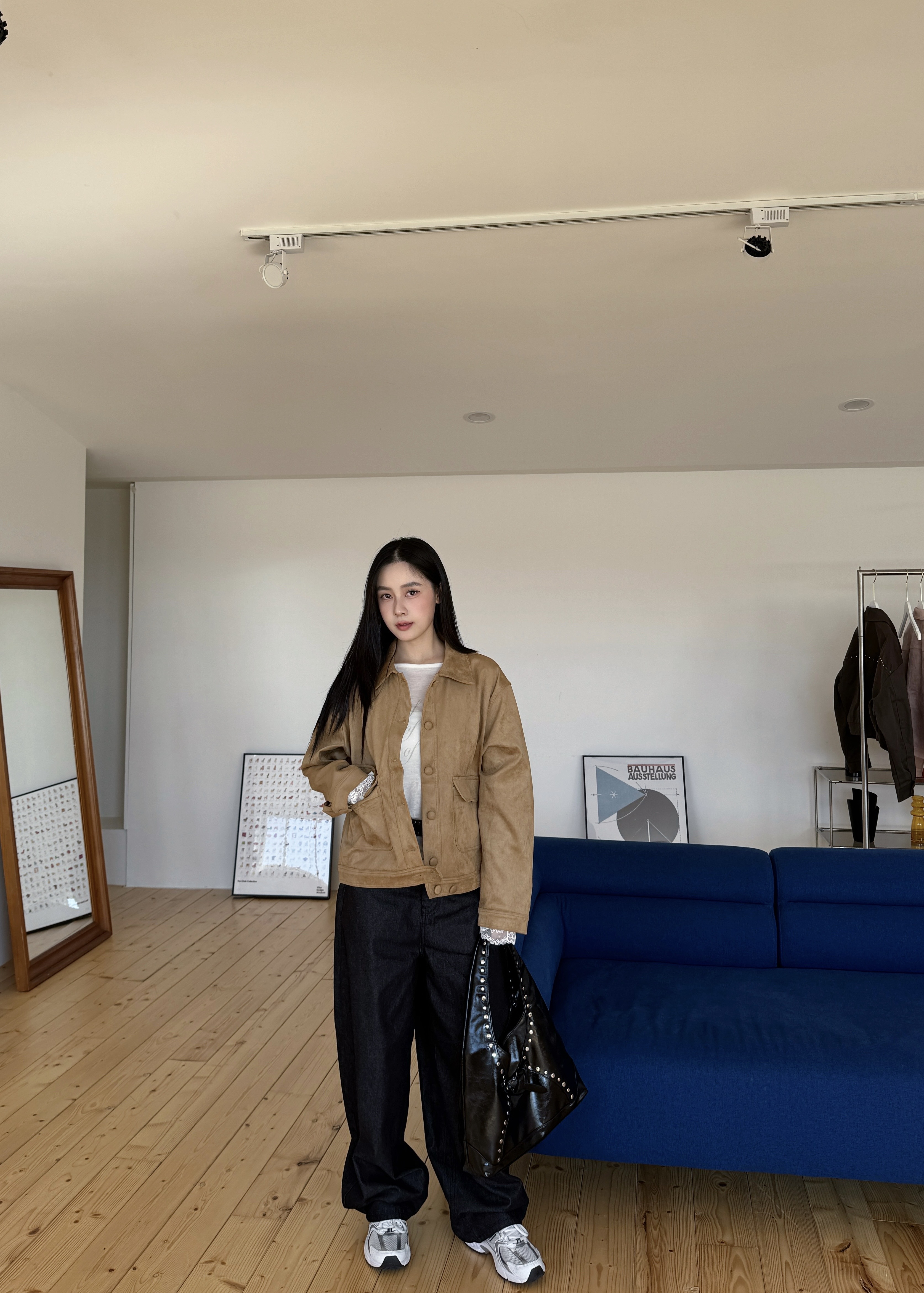 賽琳娜豹紋十字架牛仔褲