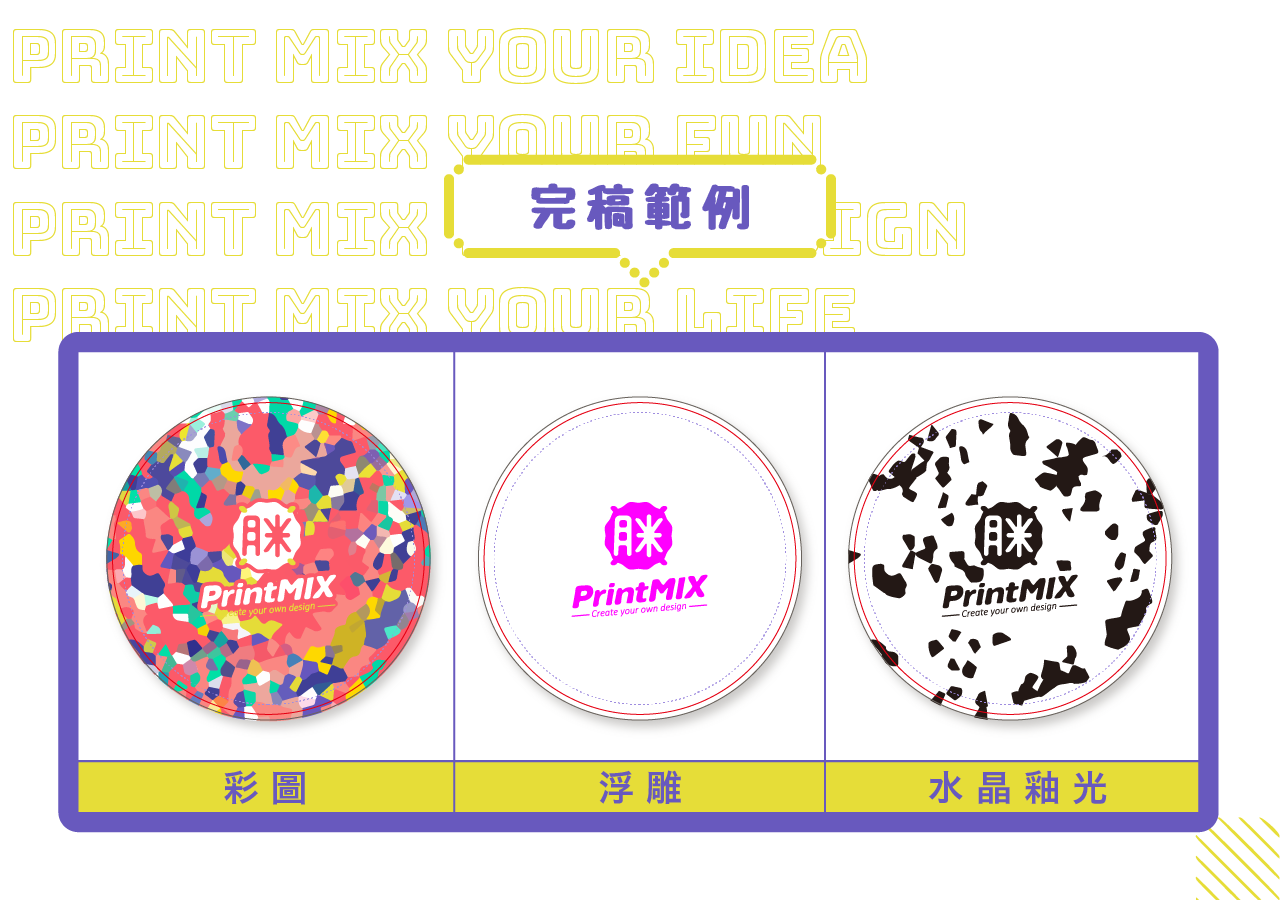 PrintMIX 胖米好印 圓形 無鋼印 陶瓷吸水杯墊 完稿範例