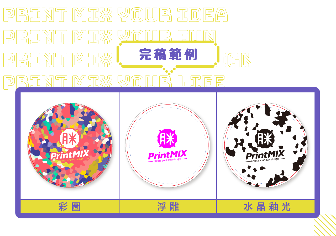 PrintMIX 胖米好印 圓形 硅藻土吸水杯墊 完稿範例