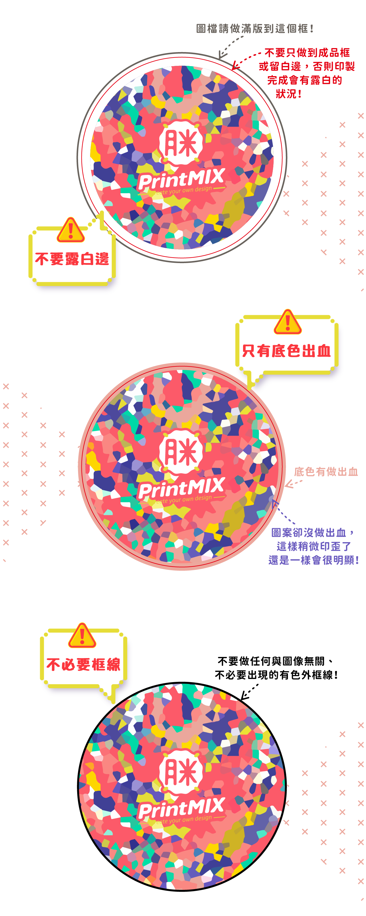 PrintMIX 胖米好印 圓形 吸水杯墊 錯誤完稿說明