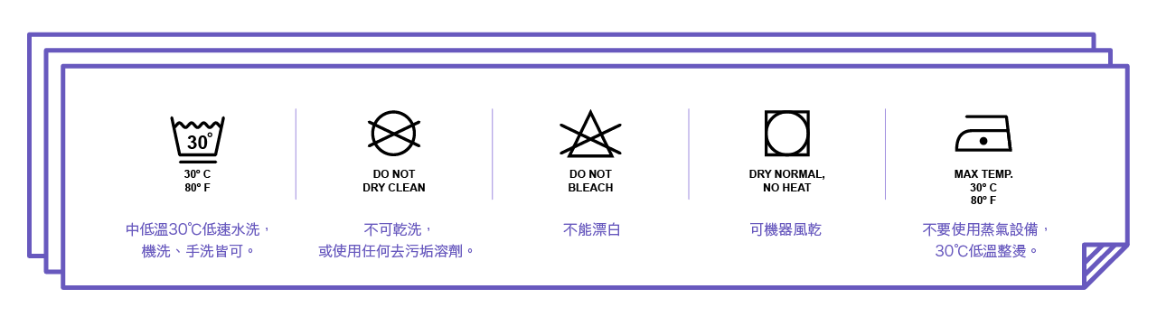 PrintMIX 胖米好印 客製化抱枕 洗標 清洗保養圖示