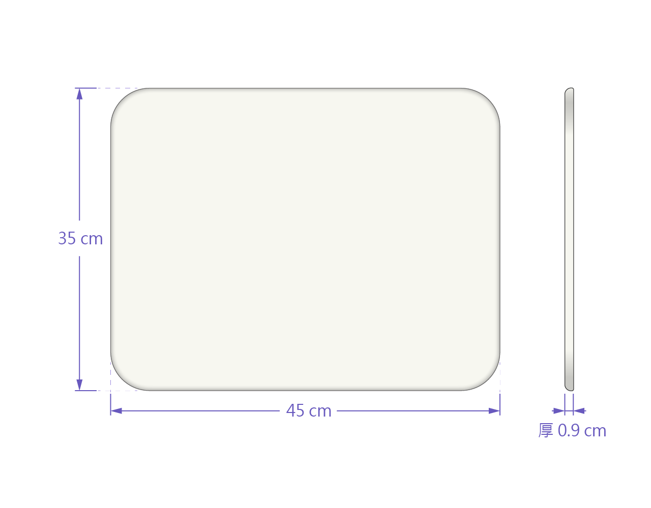 PrintMIX 胖米好印 硅藻土/矽藻土吸水隔熱桌墊 小地墊 尺寸圖