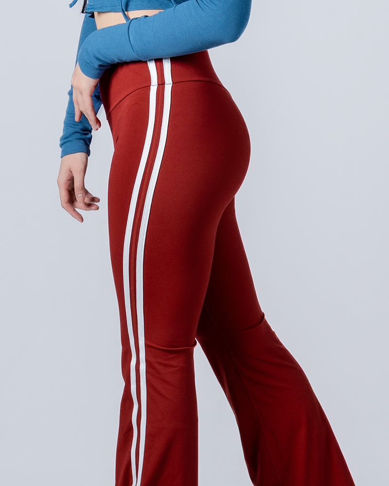 🚦 雙線喇叭運動長褲｜烈焰紅