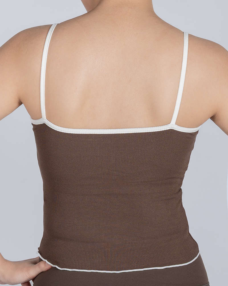 🍫 復古甜辣綁帶背心|可可棕4