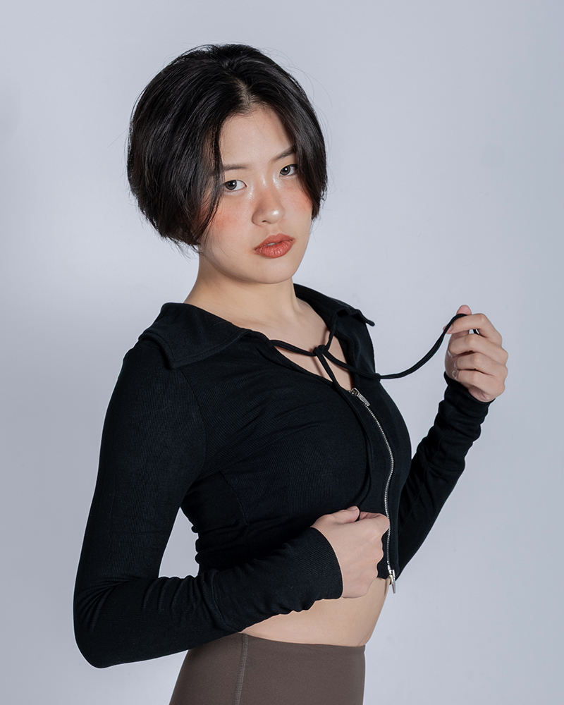 💫練後復古綁帶外套|膠片黑2