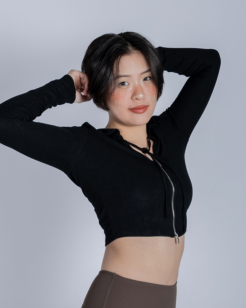 💫練後復古綁帶外套|膠片黑3