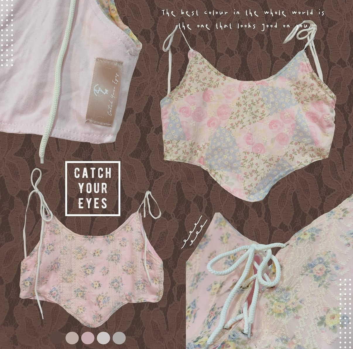 ✿眨眼有電✿ {M0193} 多款-雙面穿！蕾絲/花布綁帶上衣