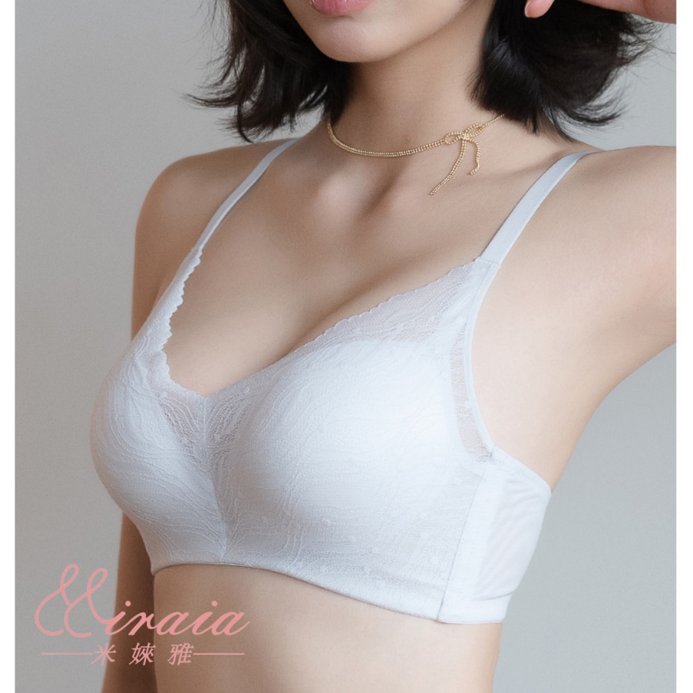 【Miraia米婡雅】波紋蕾絲無痕內衣(無鋼圈內衣、舒適內衣、24HR無感內衣)