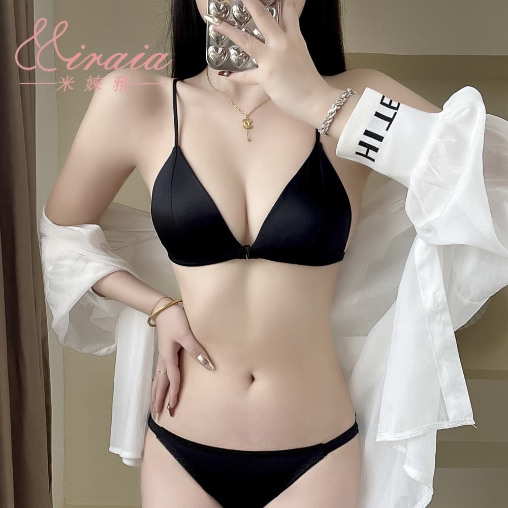 【Miraia米婡雅】法式女神無痕內衣三色組【經典黑+珍珠白+櫻花粉】(無鋼圈內衣、比基尼內衣)