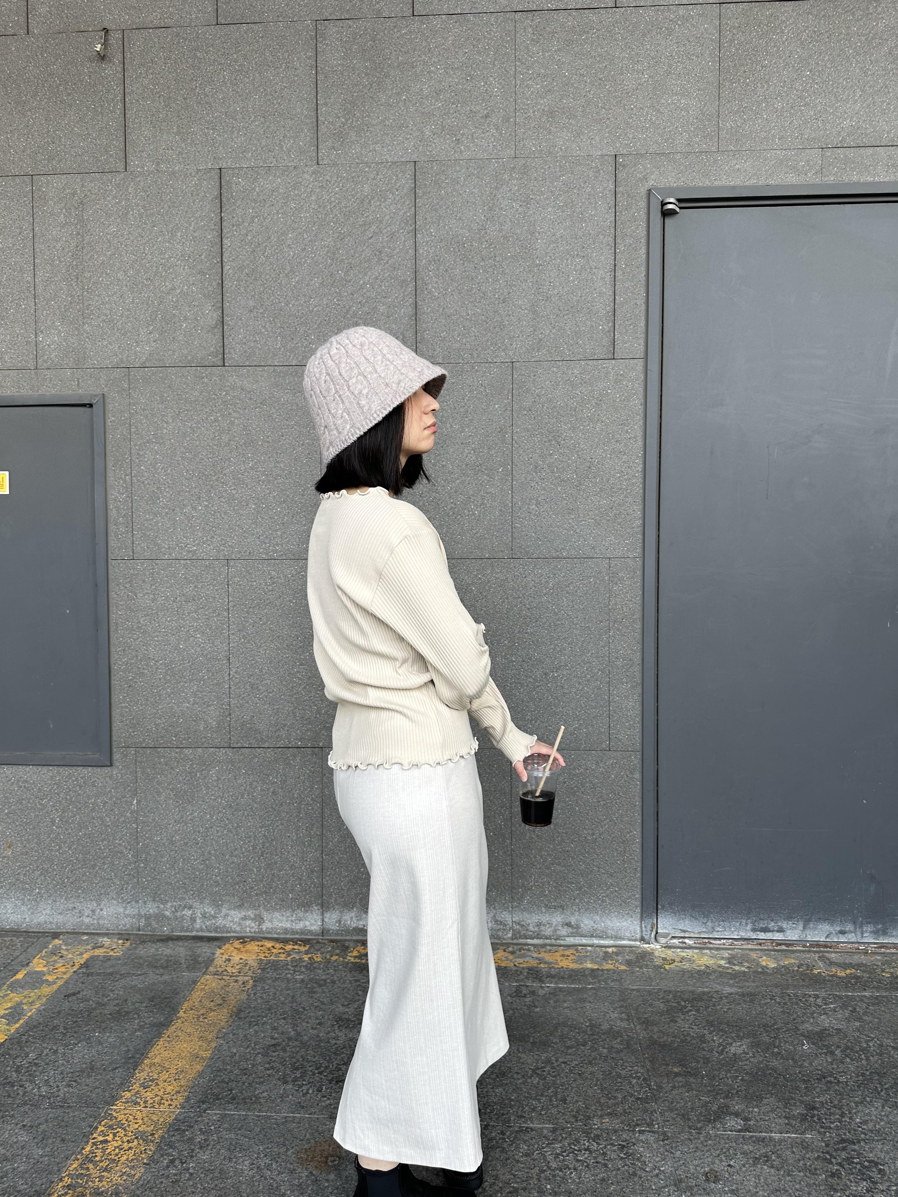 X19 麻花編織圓頂奶油線帽5